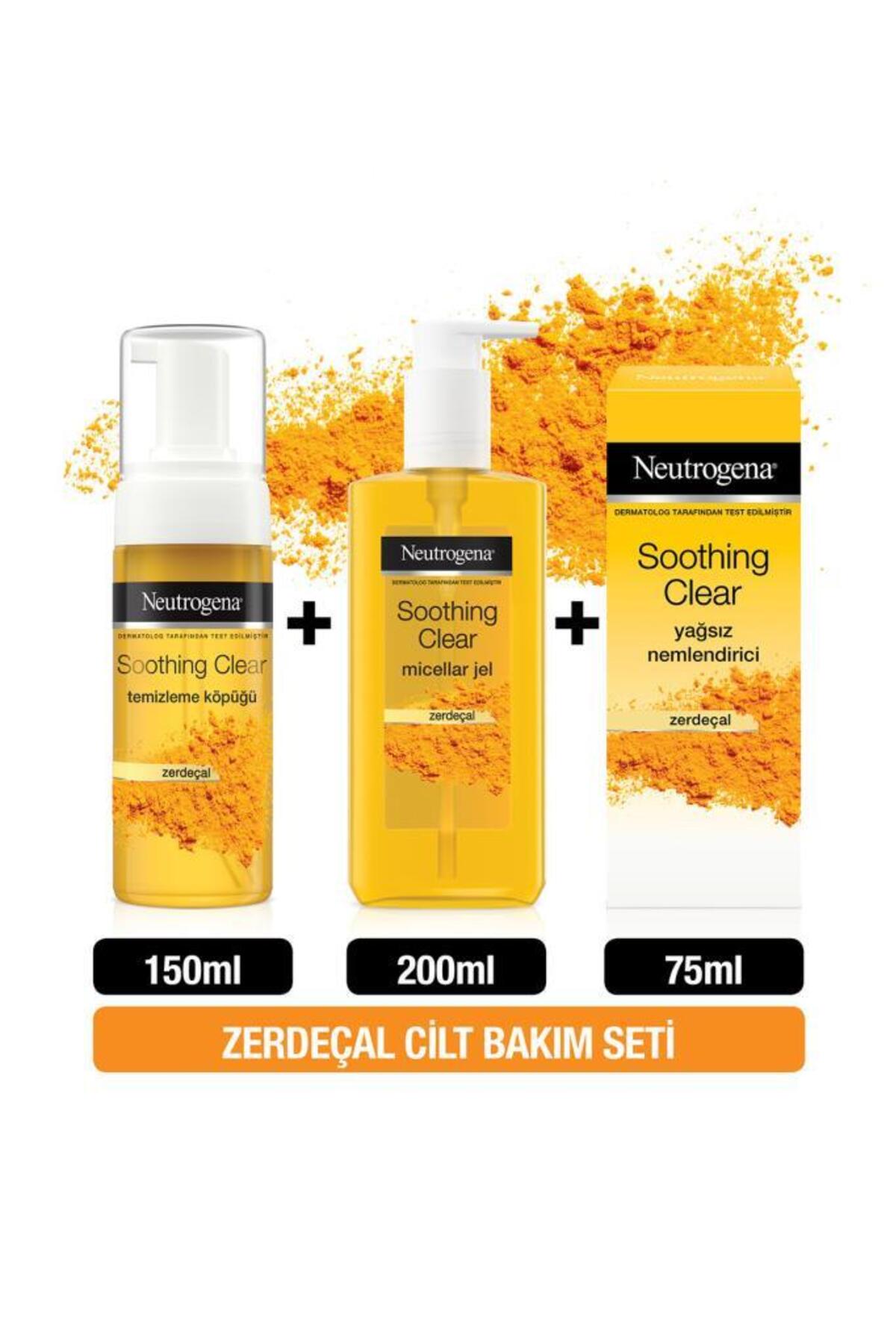 Neutrogena Soothing Clear Temizleme Köpüğü 150 ml Zerdeçal + Micellar Jel 200 ml + Yağsız Nemlendiri