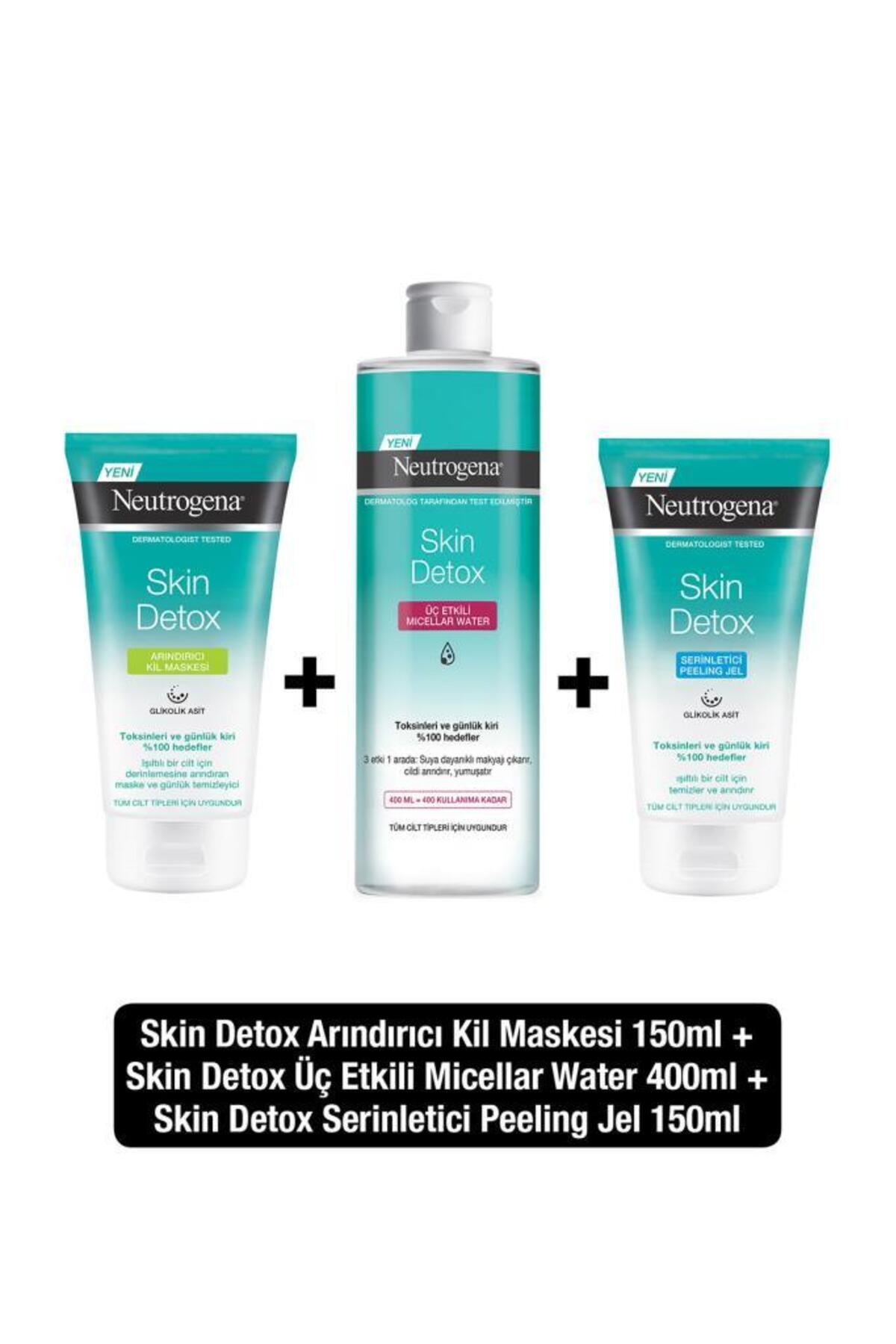 Neutrogena Skin Detox Arındırıcı Kil Maskesi 150 ml +Peeling Jel 150 ml+Micellar Water 400 ml