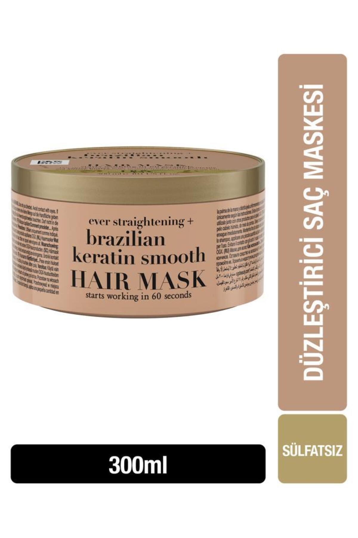 OGX Brazilian Keratin Smooth Düzleştirici Sülfatsız Saç Maskesi 300 ml