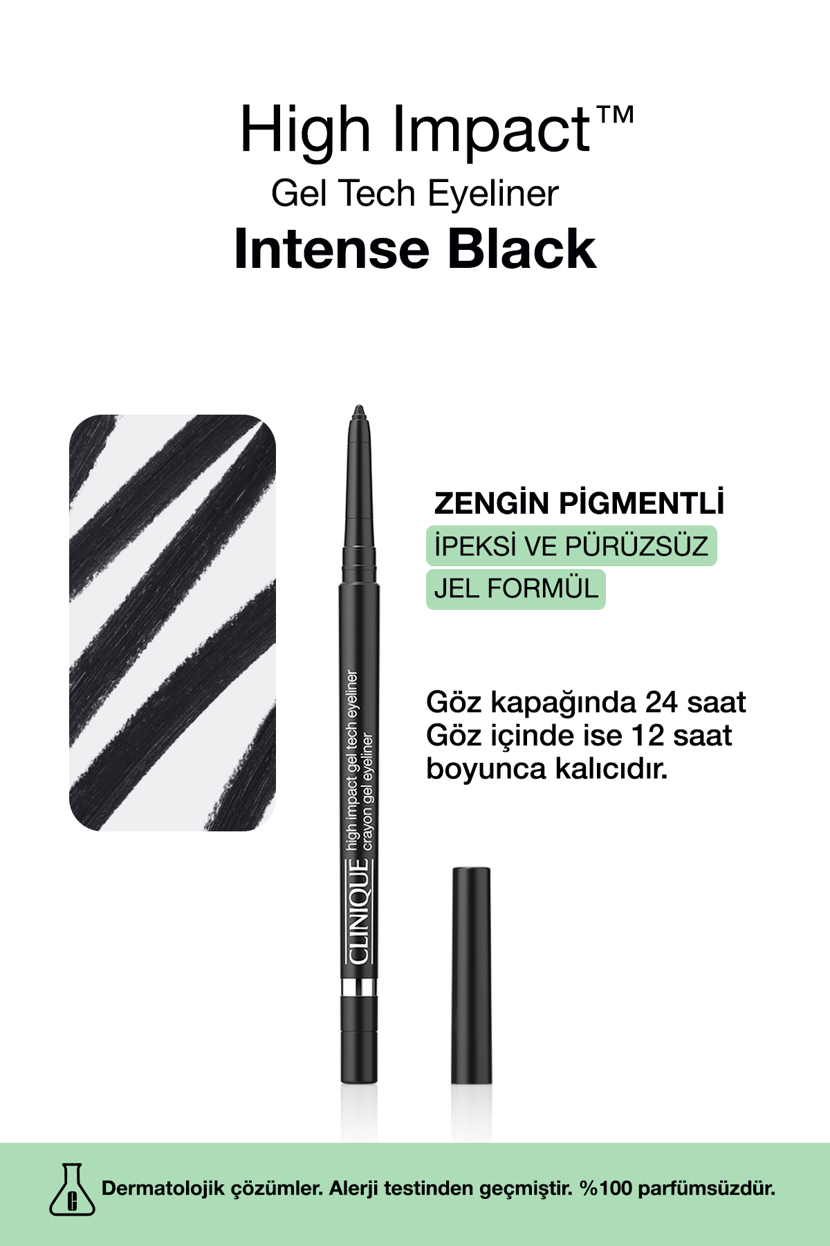 Clinique High Impact™ Gel Tech Eyeliner 0.35g - Intense Black (Siyah) | İpeksi ve Pürüzsüz Jel Formül