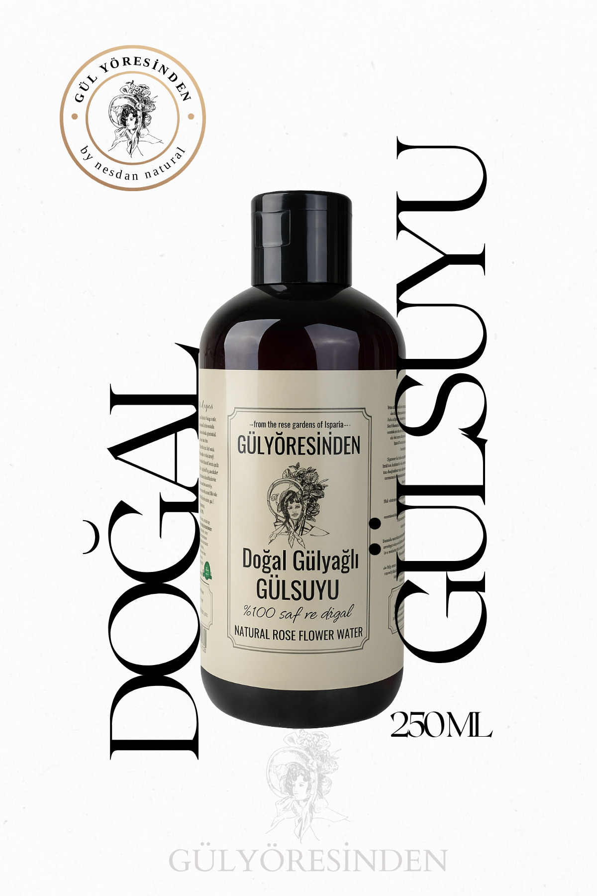 Gülyoresinden %100 Doğal Gülyağlı Gül Suyu 250 ML | Isparta Gönen Damıtma | Cilt ve Saç İçin Premium Gül Suyu