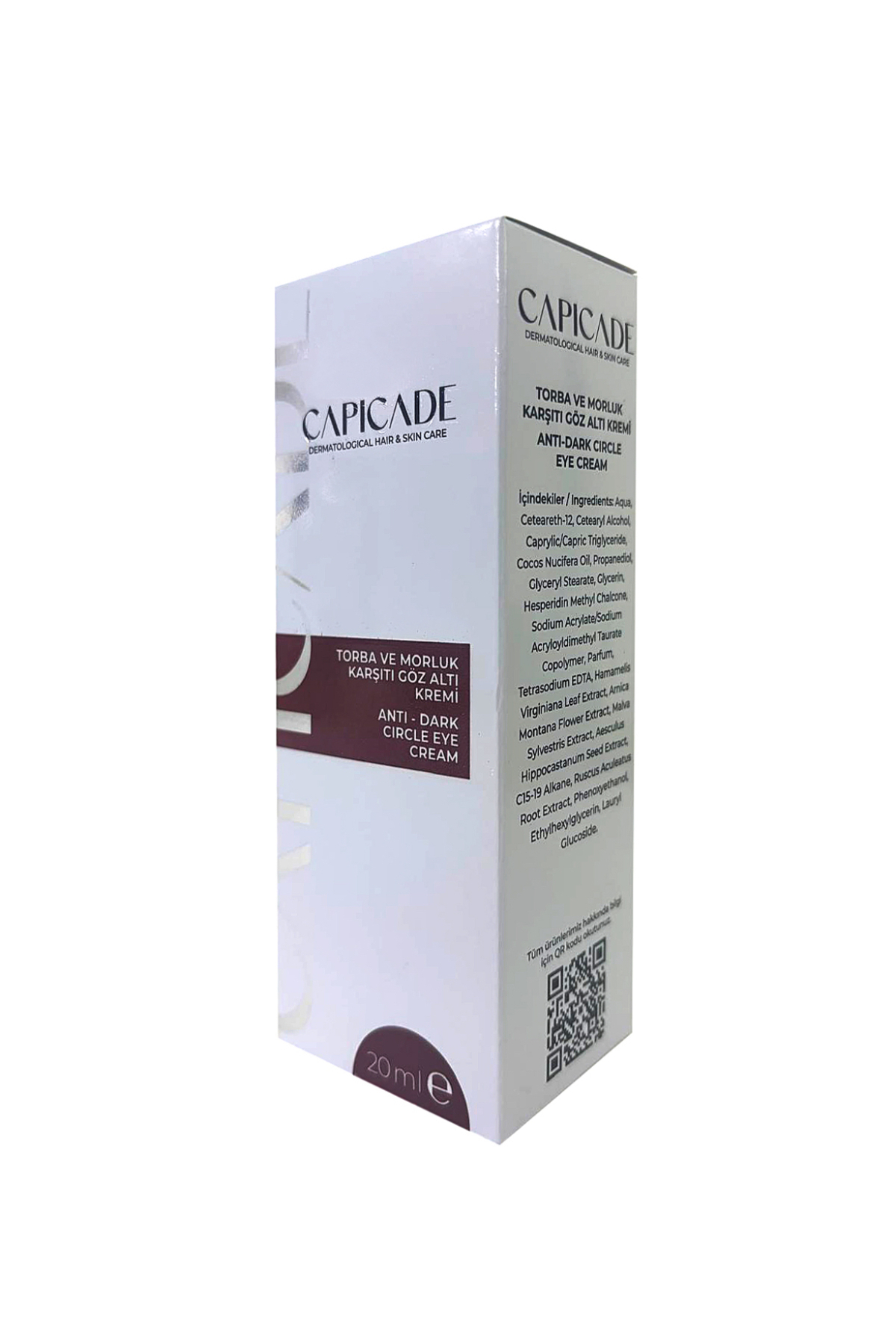 Capicade Torba ve Morluk Karşıtı Göz Altı Kremi 20 ml