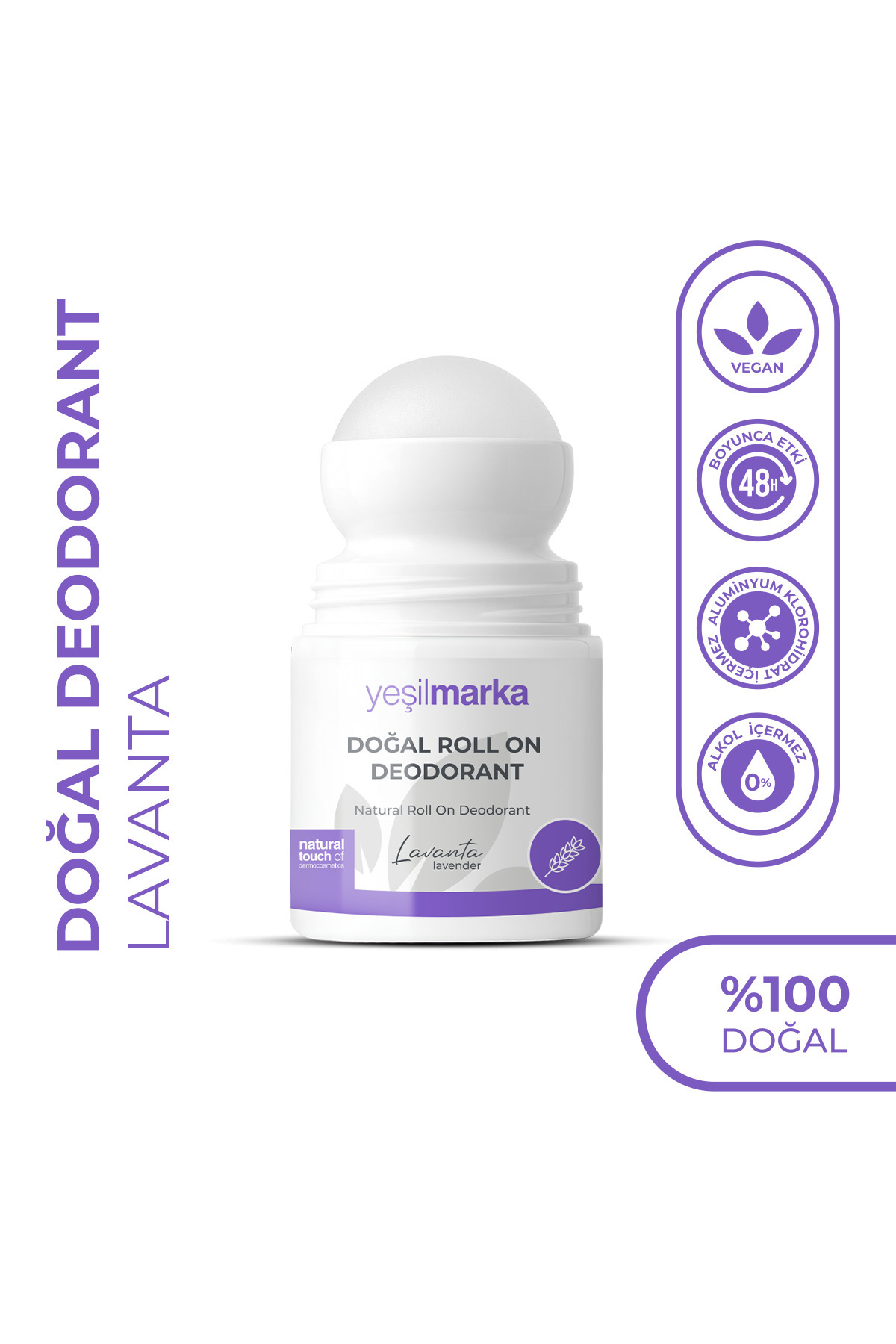 yeşilmarka Doğal Roll-on Lavanta Deodorant Organik Ter Kokusu Önleyici 50 ml