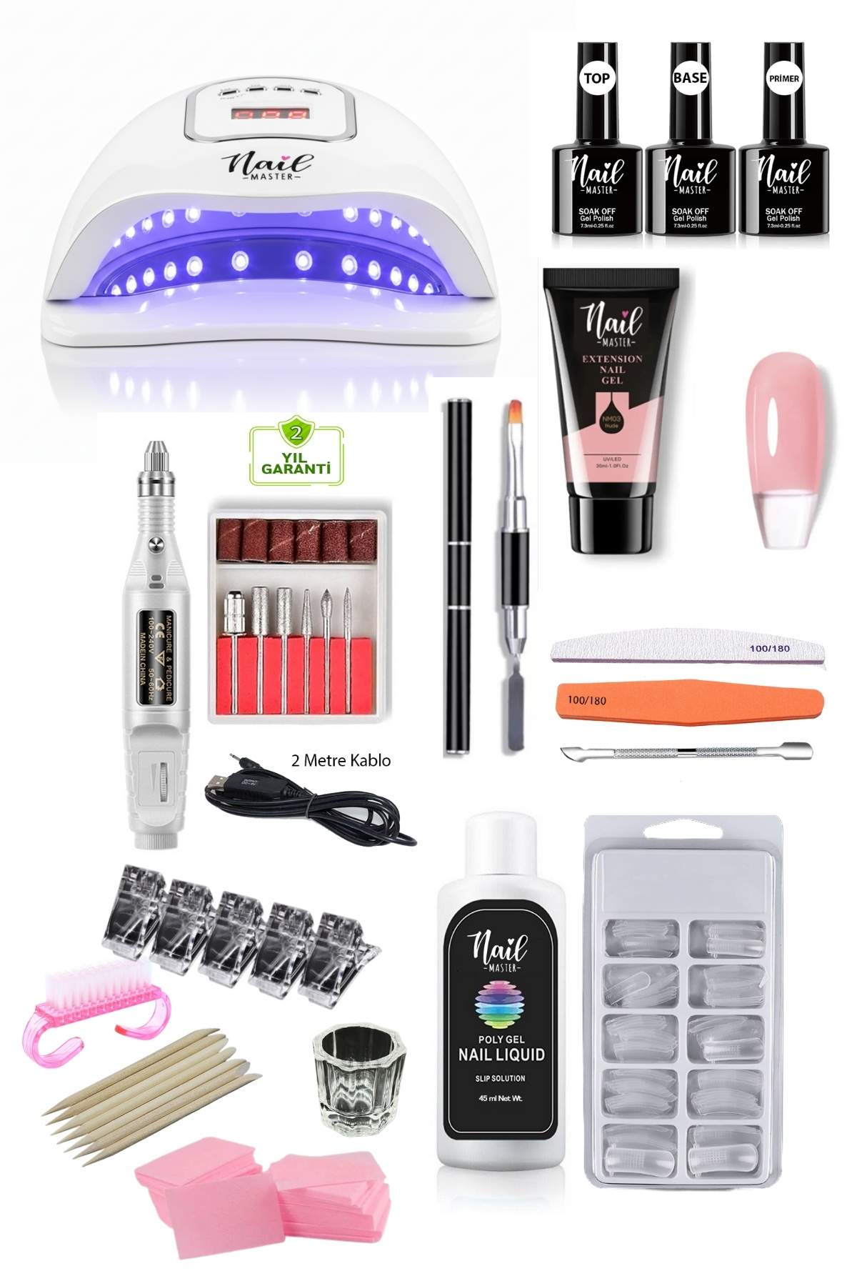 Nail Master Poly Jel Protez Tırnak Seti 150w