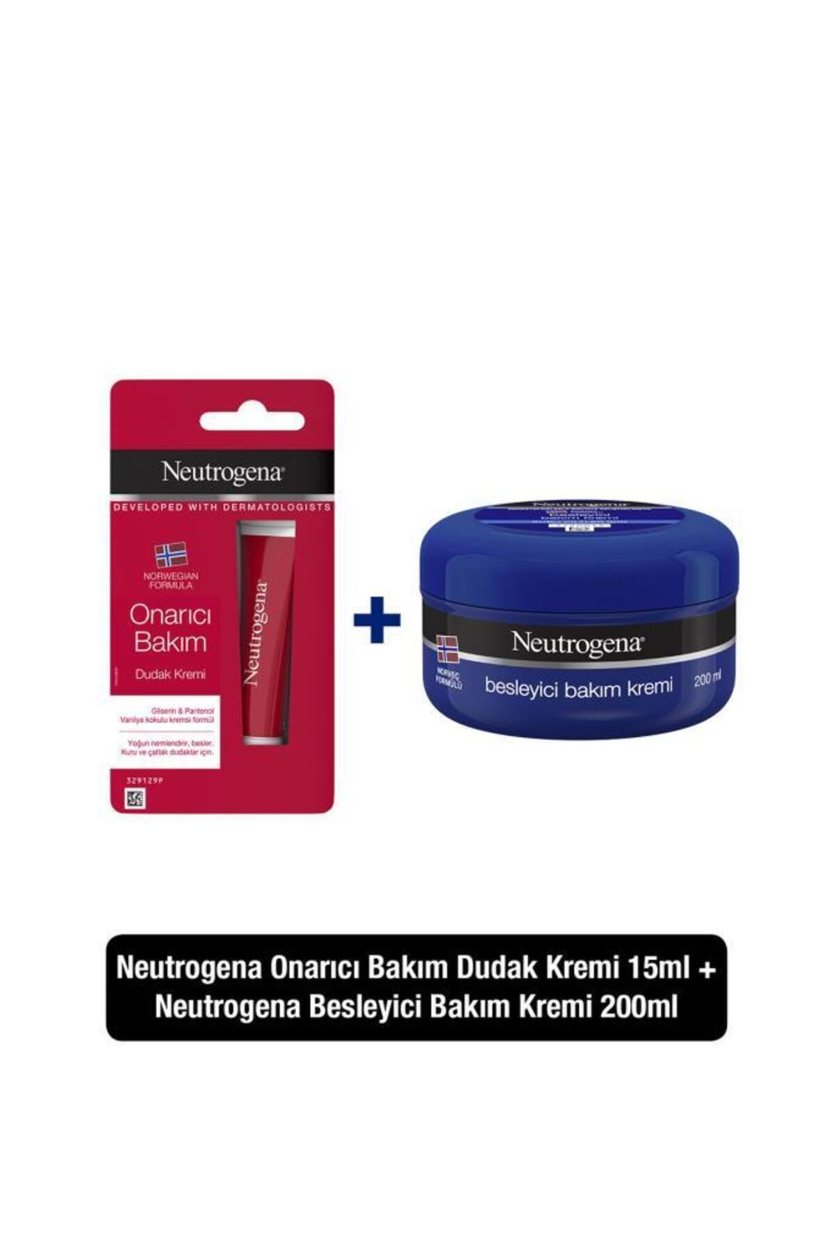 Neutrogena Besleyici Bakım Kremi 200 ml+ Onarıcı Bakım Dudak Kremi 15 ml