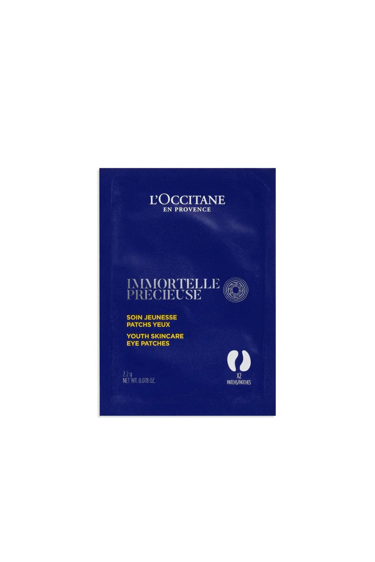 L'Occitane Immortelle Precious İlk Yaşlanma Belirtileri için Göz Pedleri, Ölmezotu Yağı İçeren, Hyaluronik Asit ve Kafein, 12x2 adet