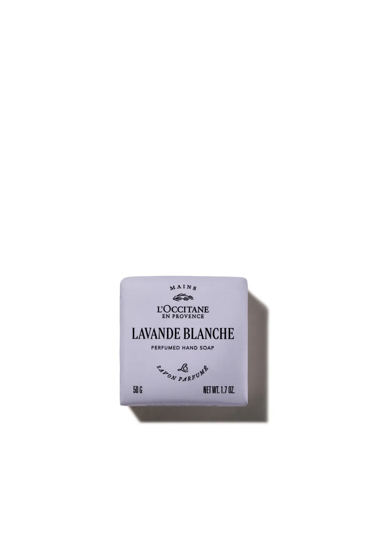 L'Occitane Lavande Blanche Parfümlü Katı Sabun, Beyaz Lavanta ve Portakal Çiçeği Özlü, 50 g