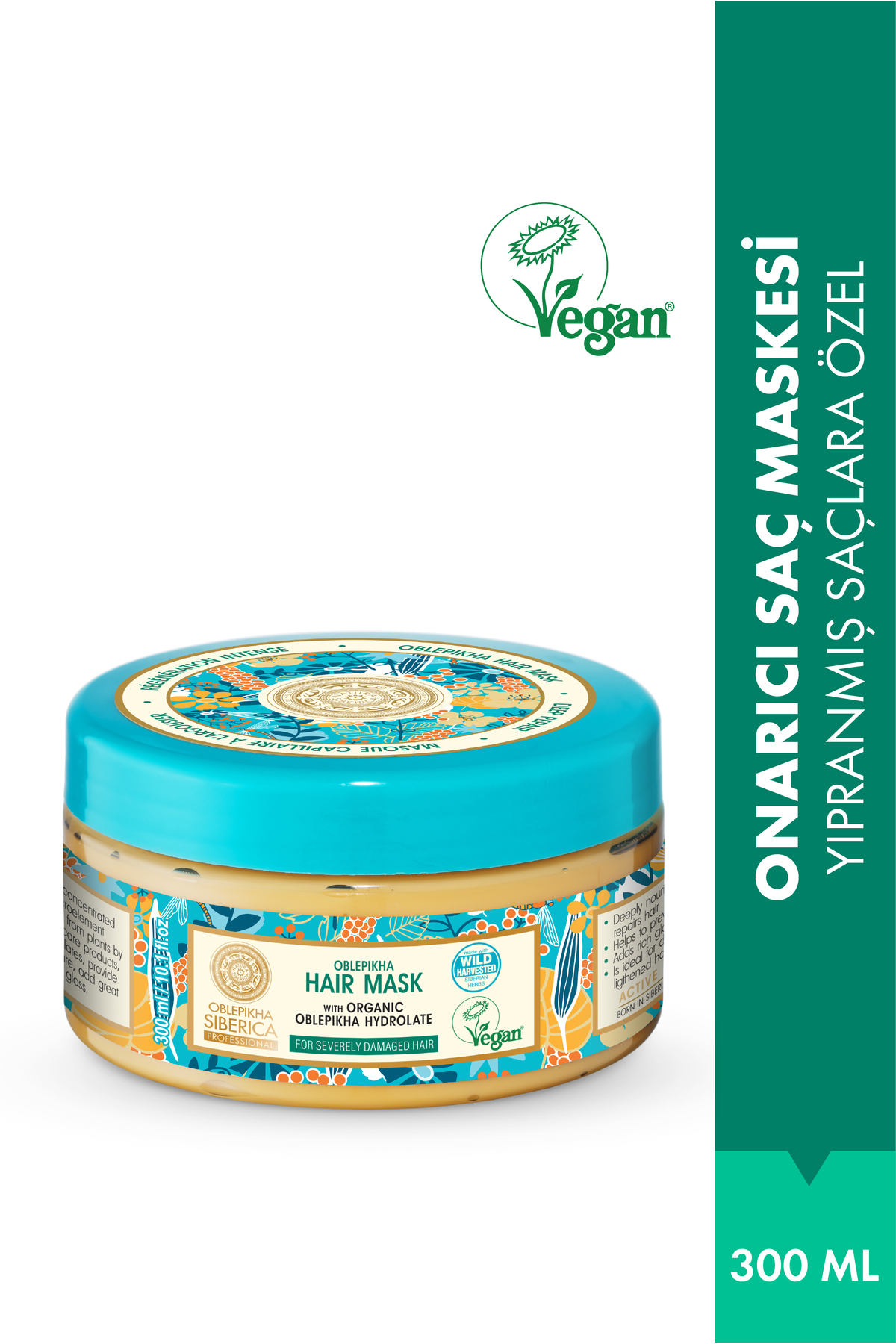 Natura Siberica Yıpranmış Saçlara Özel Onarıcı Saç Maskesi 300 ml - Organik Oblepikha Özlü