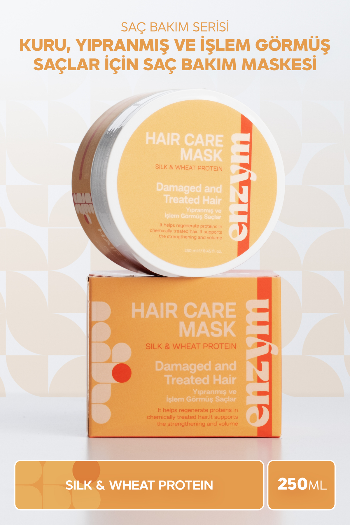 ENZYM COSMETICS Kuru, Yıpranmış Ve Işlem Görmüş Saçlar Için Saç Bakım Maskesi 250 ml
