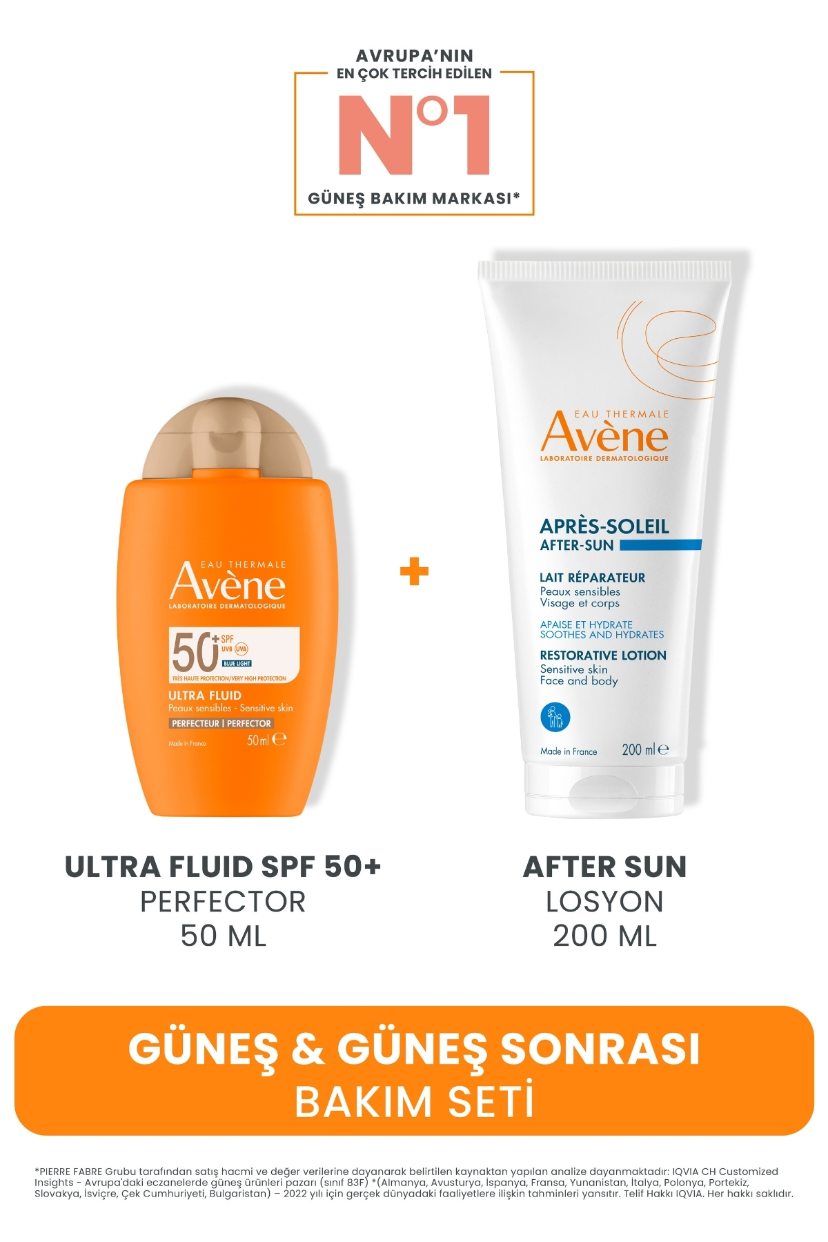 Avene Güneş & Güneş Sonrası Bakım Seti (Ultra Fluid Spf 50+ Perfector 50 ML + After Sun Losyon 200 ML)