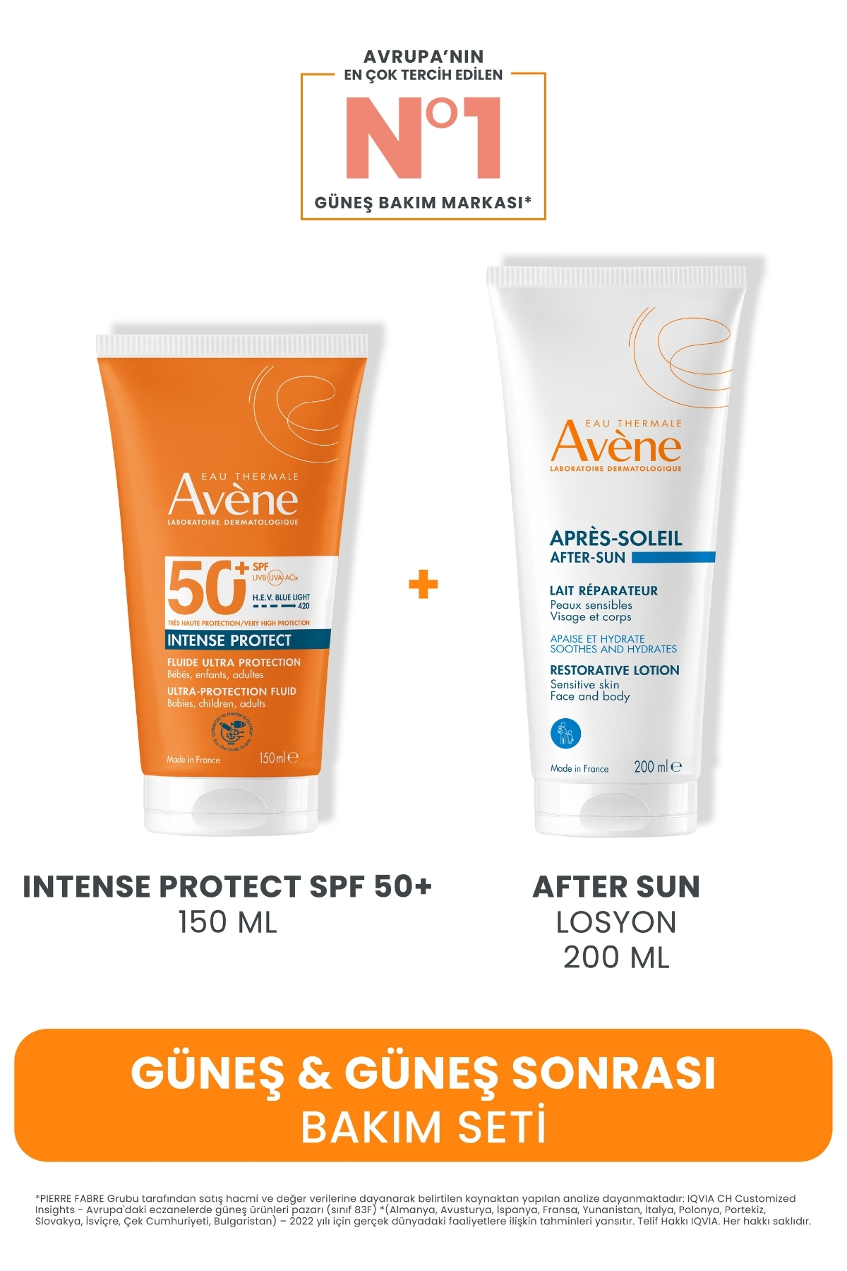 Avene Güneş & Güneş Sonrası Bakım Seti (Intese Protect Spf 50 150 ML + After Sun Losyon 200 ML)