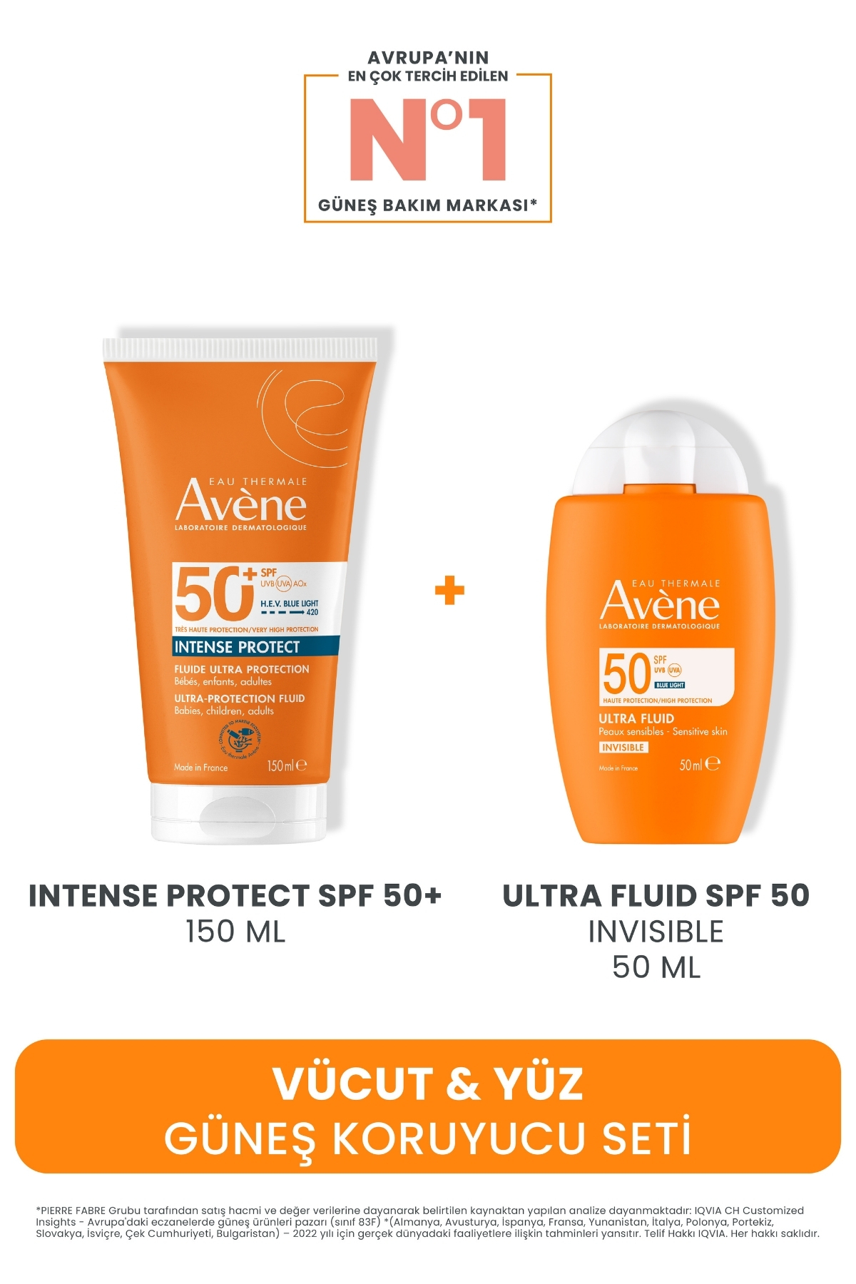 Avene Vücut & Yüz Güneş Koruyucu Seti (Intense Protect SPF 50 150 ML + Ultra Fluid SPF 50 Invısıble 50 ML)