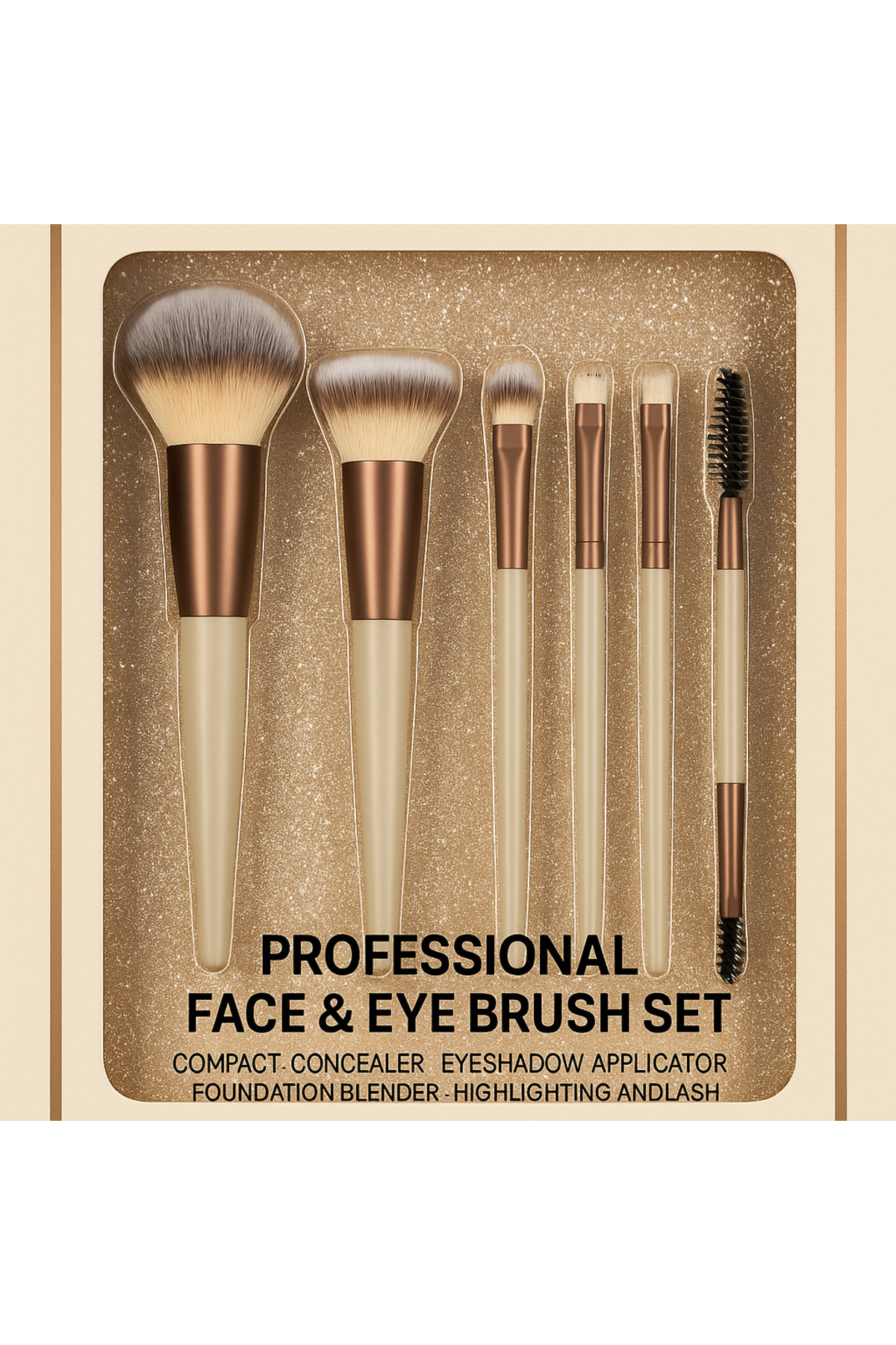MAQYA KOZMETİK 6'lı Makyaj Fırçası Seti (Allık-Kapatıcı-Fondöten-Far-Kaş/Kirpik-Crease) - Makeup Brush Set