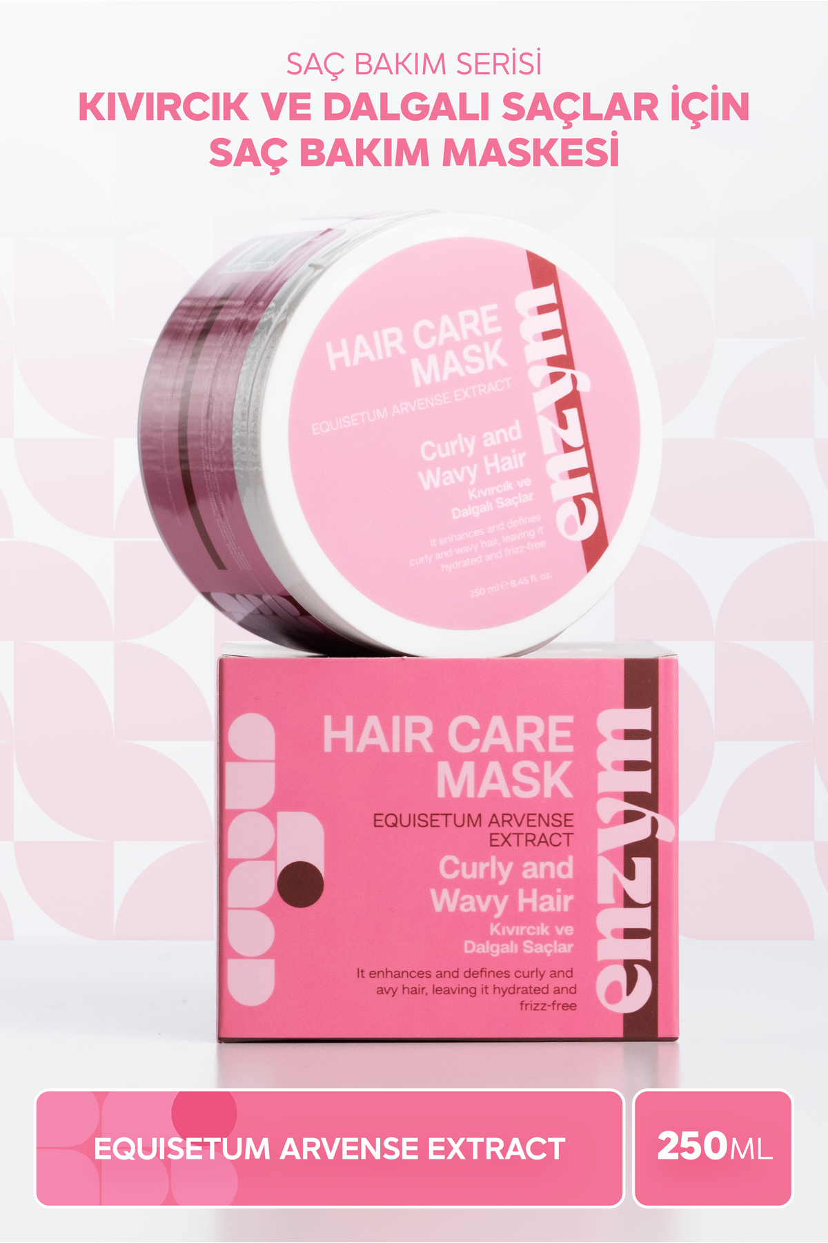 ENZYM COSMETICS Kıvırcık Ve Dalgalı Saçlar İçin Saç Bakım Maskesi 250 ml (Bukle Belirginleştirici)
