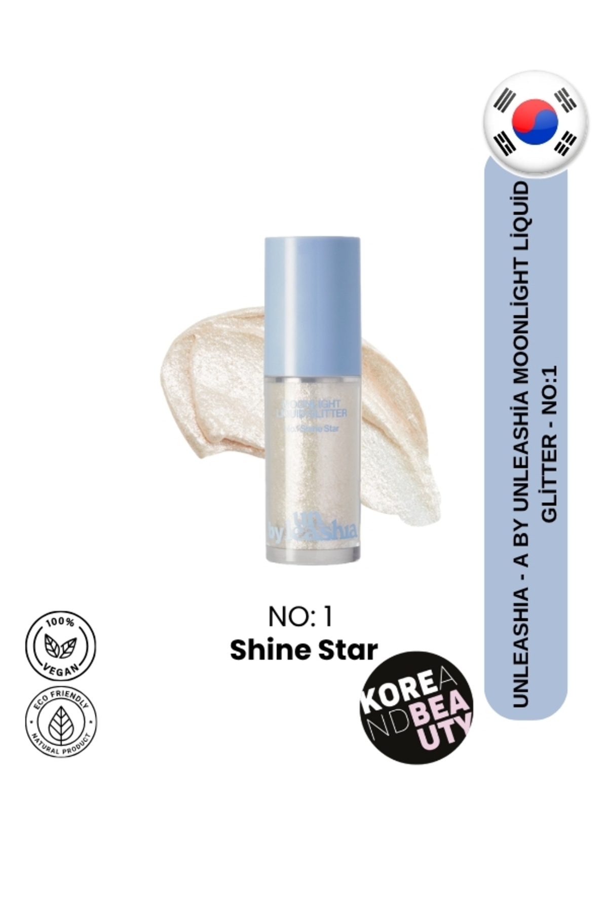 UNLEASHIA Moonlight Liquid Glitter | Işıltılı Vegan Likit Göz Farı N°1 Shine Star