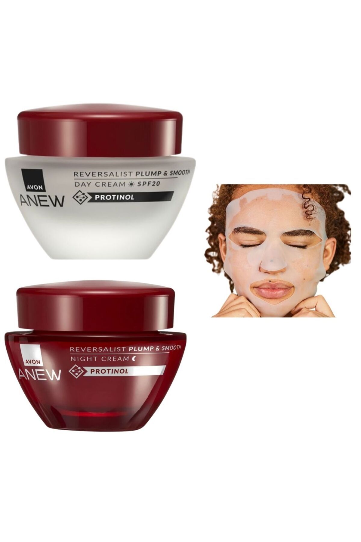 AVON Anew Reversalist Gündüz -Gece Kırışık Kremi ve Silikon Yüz Maskesi 3lü Set