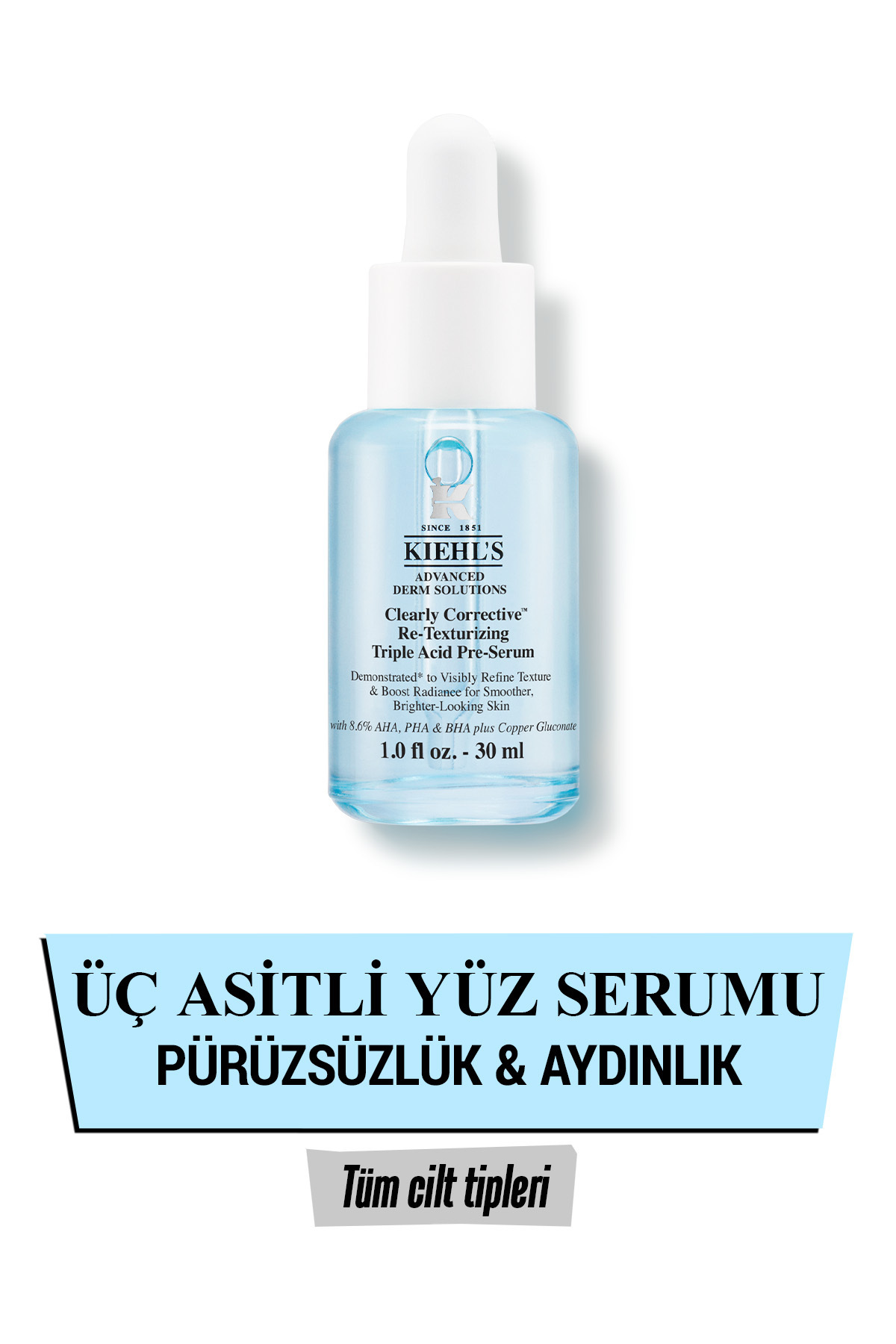 Kiehl's Clearly Corrective DailyPürüzsüzlük Sağlayan ve Cildi Yenileyen Bakım Serumu 30ml