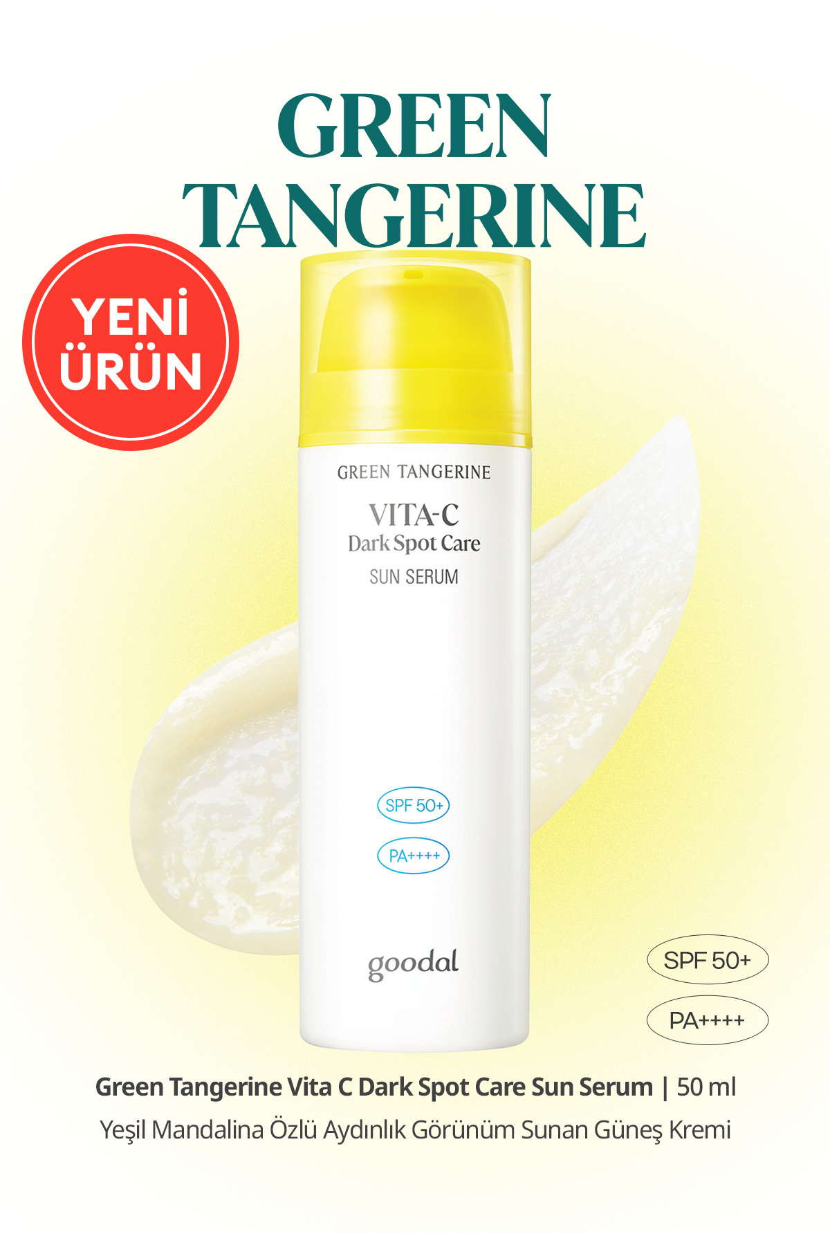 Goodal Leke Karşıtı Serum Güneş Kremi Green Tangerine Vita C Dark Spot Care Sun Serum SPF50+ PA++++