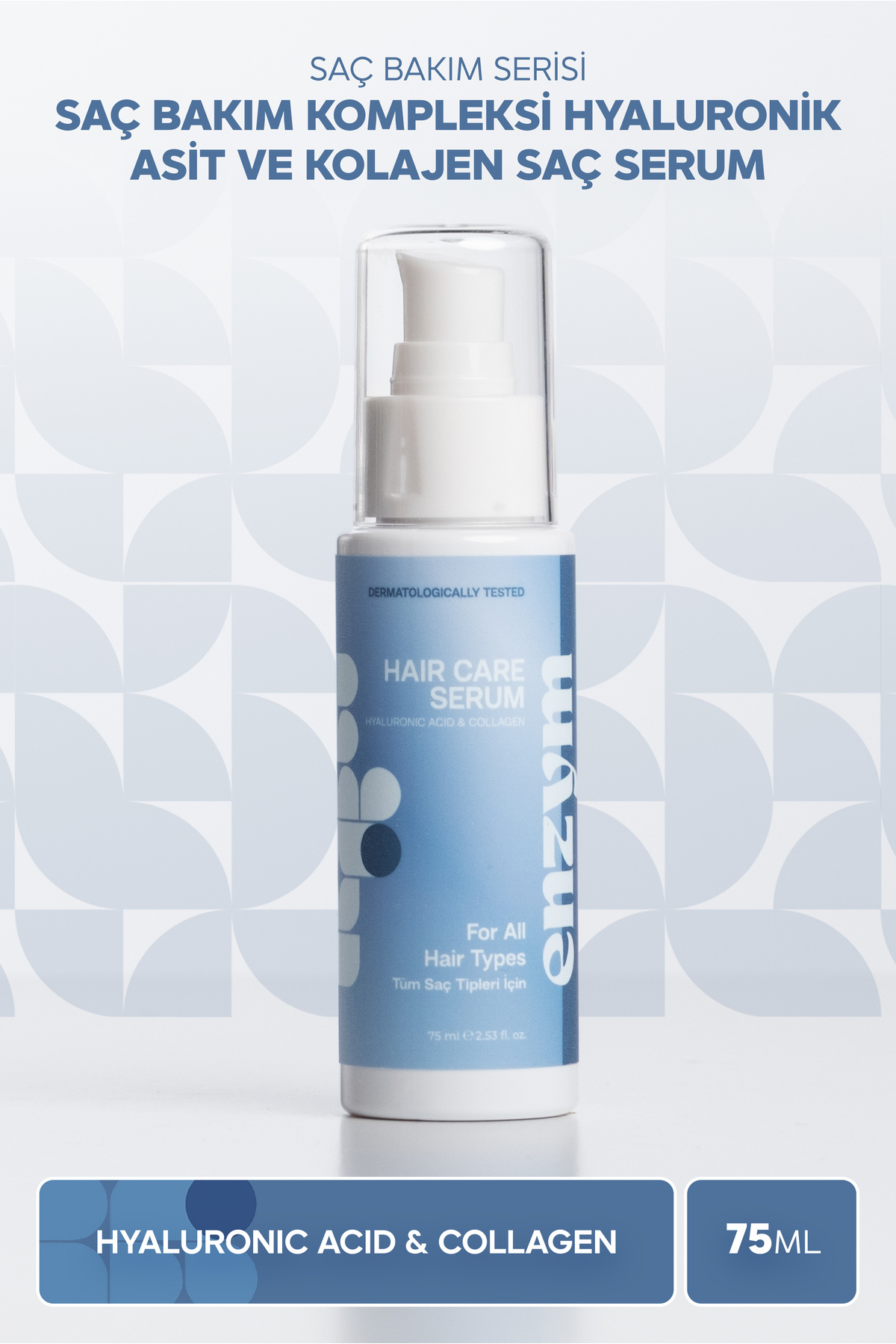 ENZYM COSMETICS Saç Bakım Kompleksi Hyaluronik Asit Ve Kolajen Saç Serum 75 ml (ONARICI, NEMLENDİRİCİ)