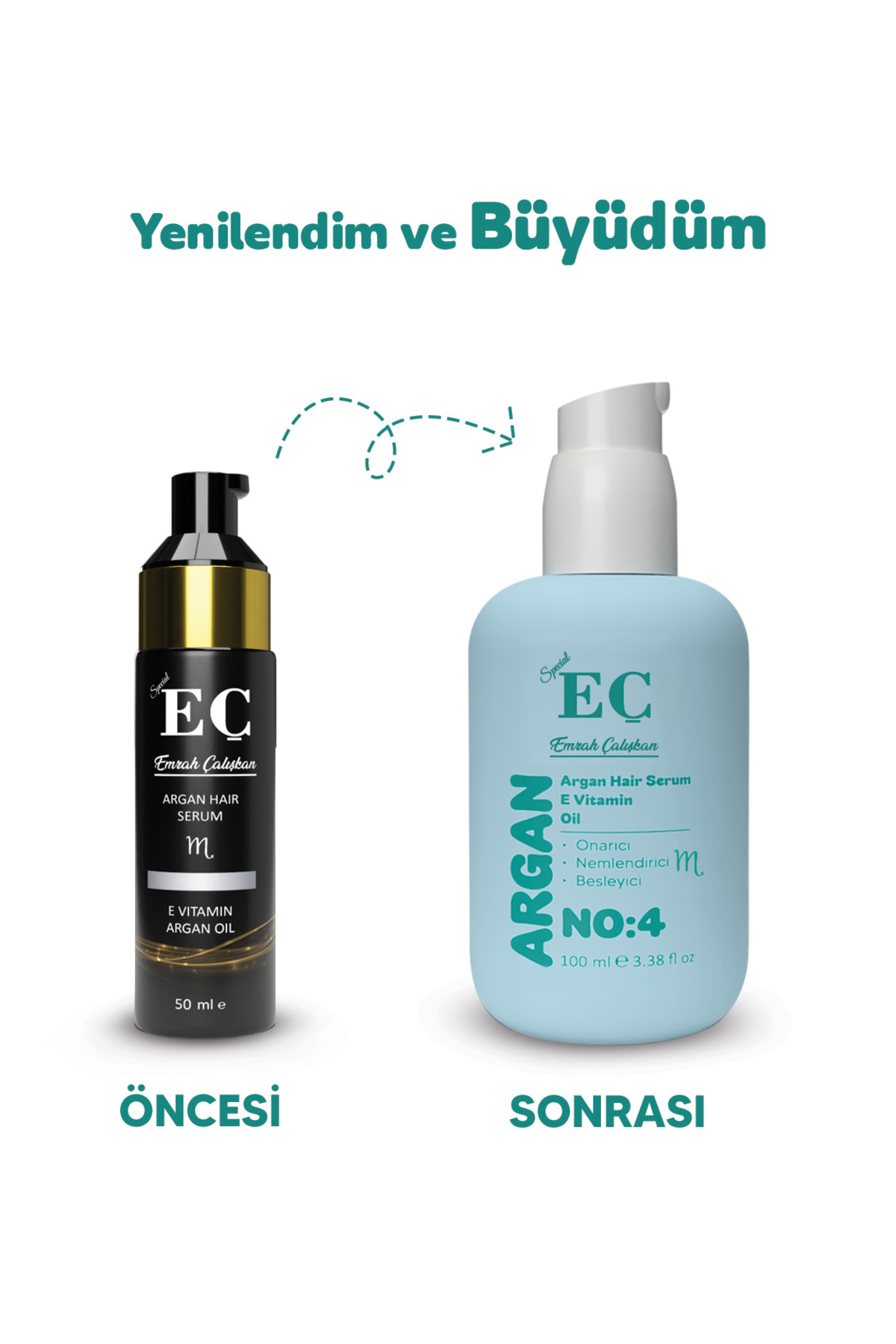 emrah çalışkan EÇ NO:4 ARGAN YAĞI BESLEYİCİ / ONARICI / NEMLENDİRİCİ BAKIM 100 ML