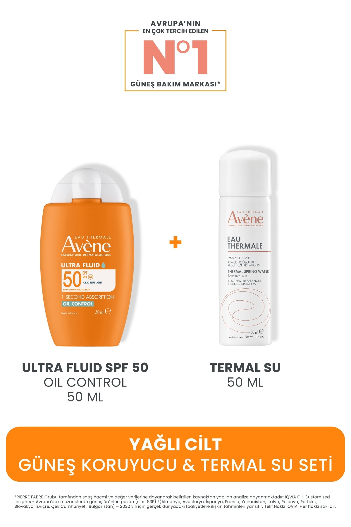 Avene Yağlı Cilt Güneş Koruyucu & Termal Su Seti ( Ultra Fluid SPF 50 OIL 50 ML + Termal Su 50 ML)