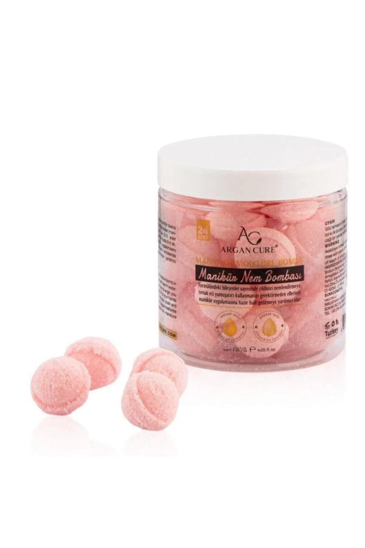 Argan Cure Argan ve Badem Yağlı Manikür Nem Bombası 24'lü Paket Pembe