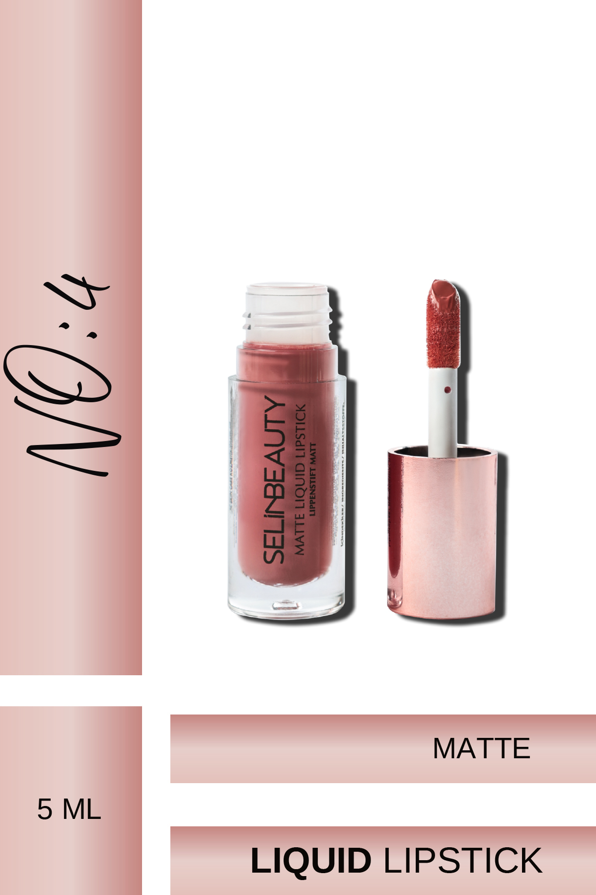 SELİNBEAUTY Matte Liquid Lipstick | Likit Mat Ruj No: 4