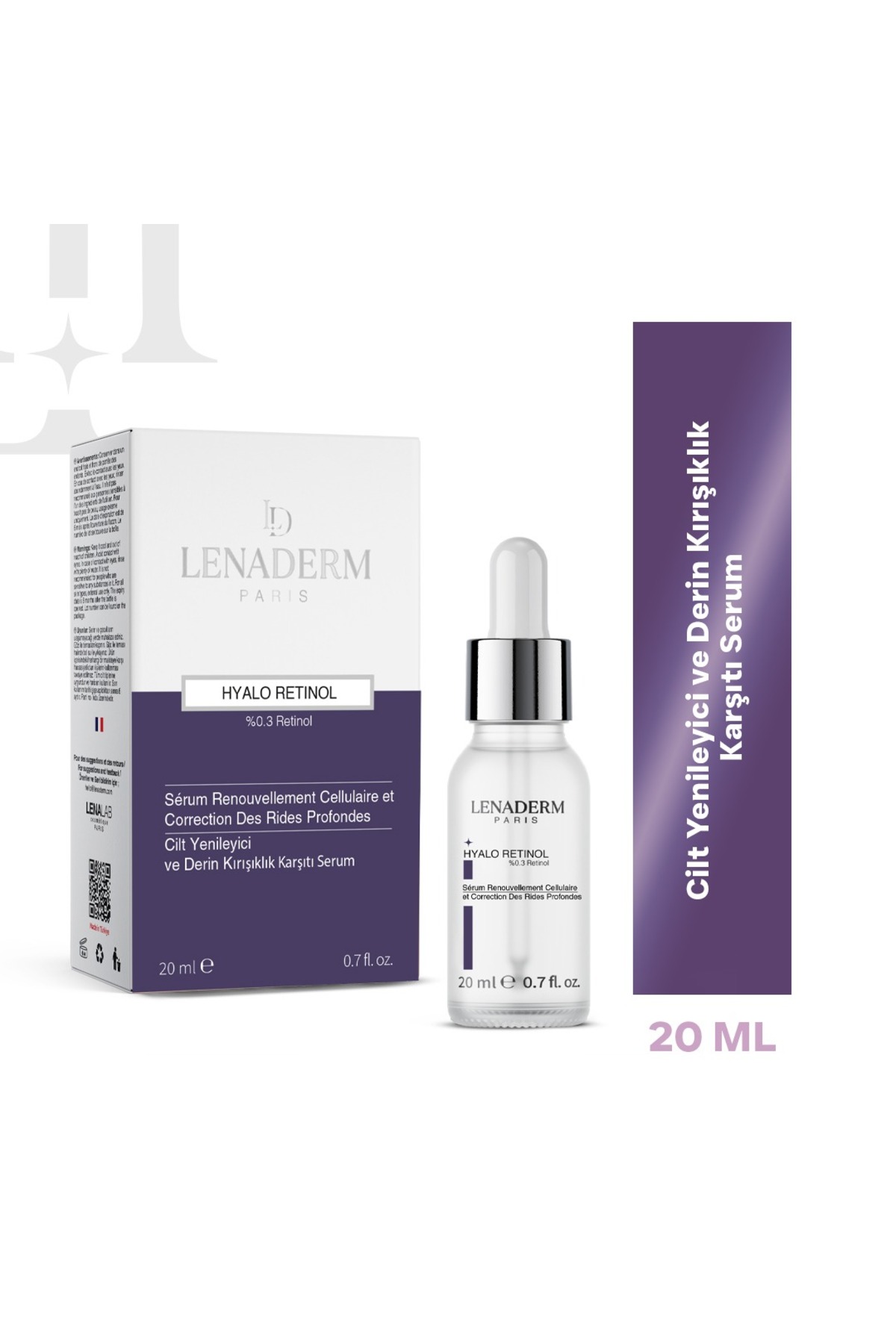Lenaderm Hyalo Retinol - Cilt Yenileyici ve Derin Kırışıklık Karşıtı Cilt Bakım Serumu 20 ml