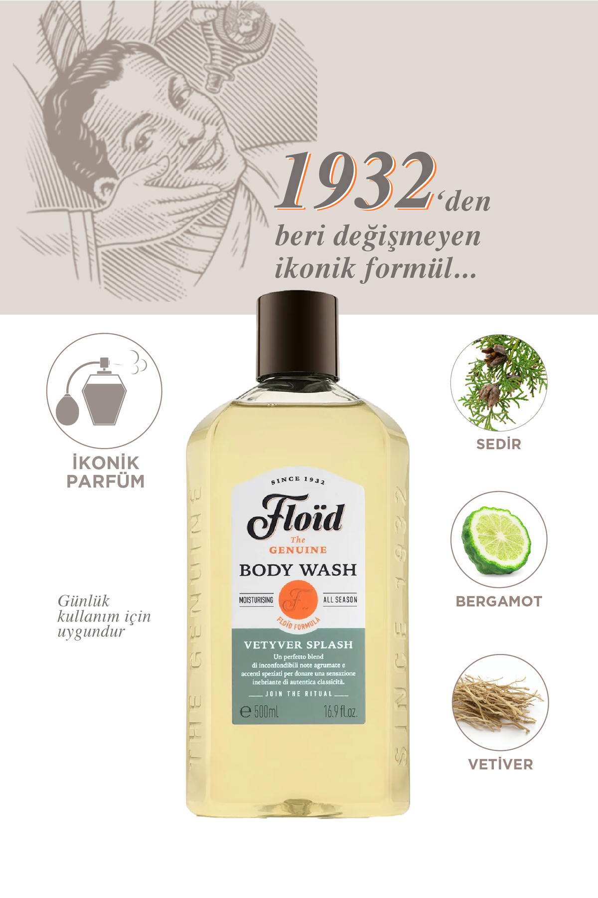 Floid Duş Jeli - Vetyver Splash 500 ml