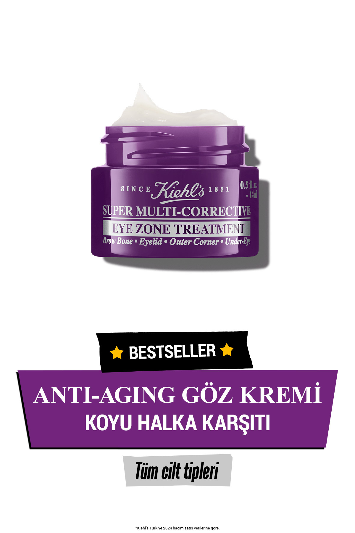 Kiehl's Göz Çevresinde 4 Bölgesinde Kırışıklık & Koyu Halkalarda Etkili Yaşlanma Karşıtı Göz Kremi 14ml