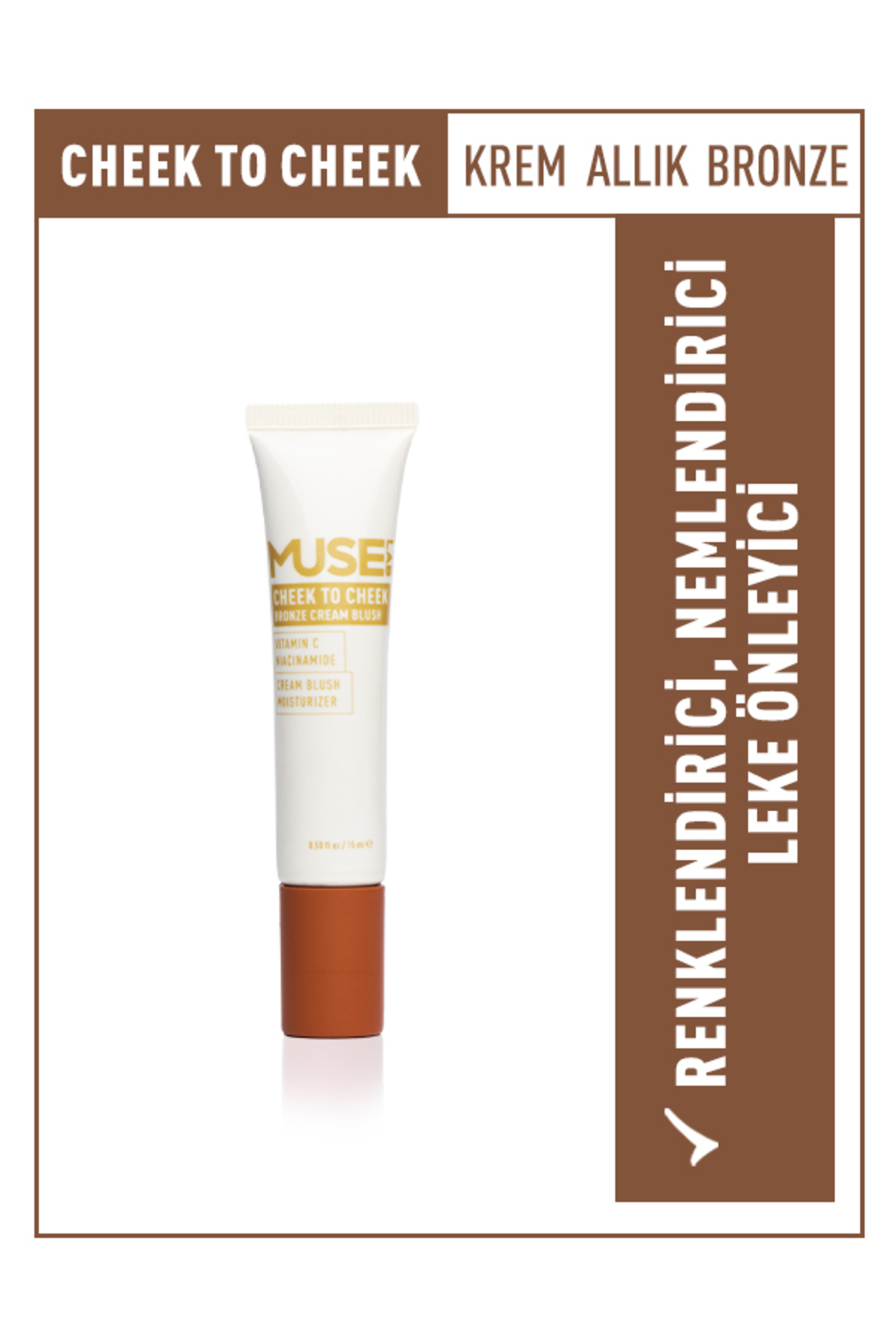 MuseLab Cheek to Cheek Krem Allık - Bronz