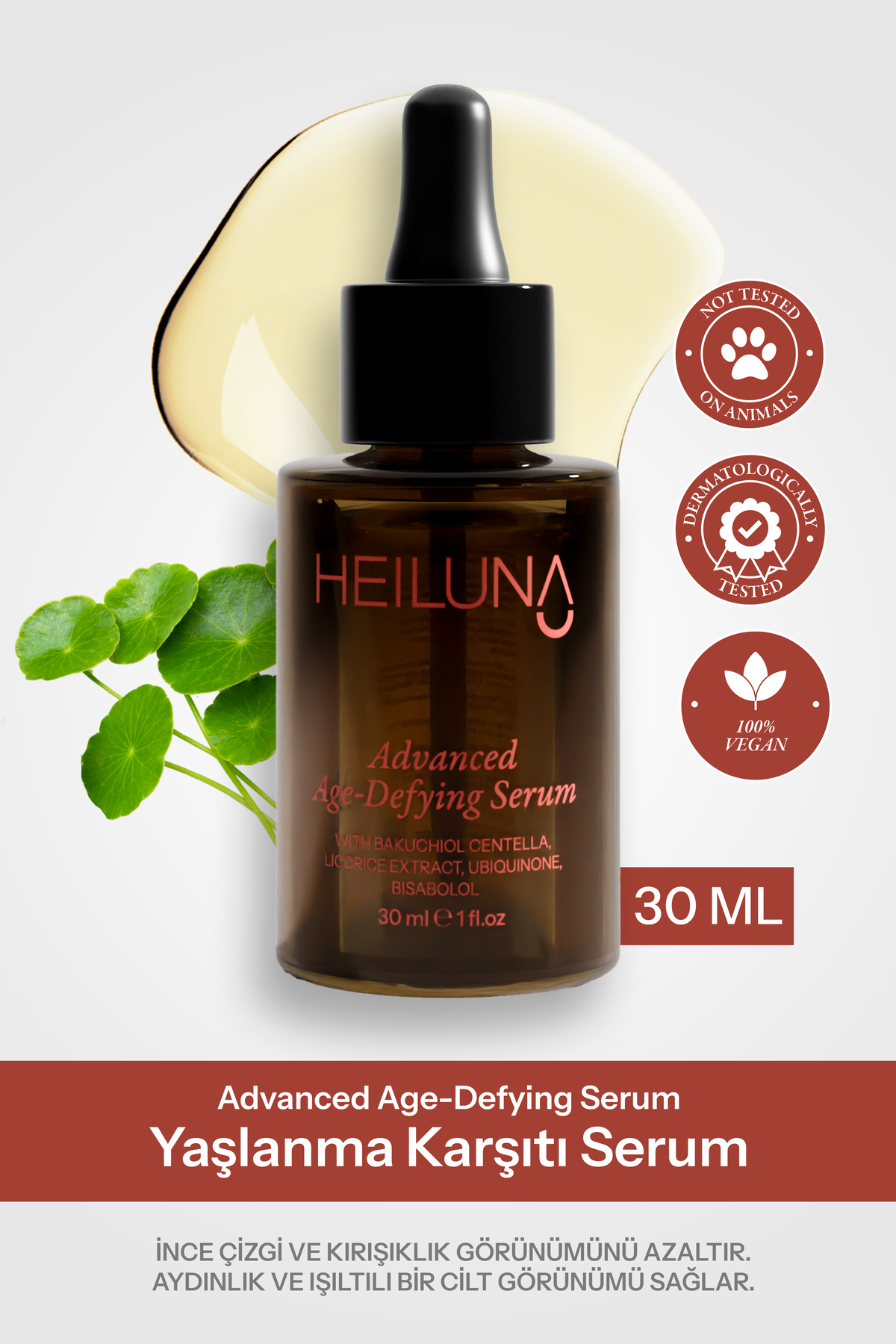 Heiluna Yaşlanma Ve Kırışıklık Karşıtı Serum 30 ml Bakuchiol & Centella, Sıkı & Pürüzsüz Cilt