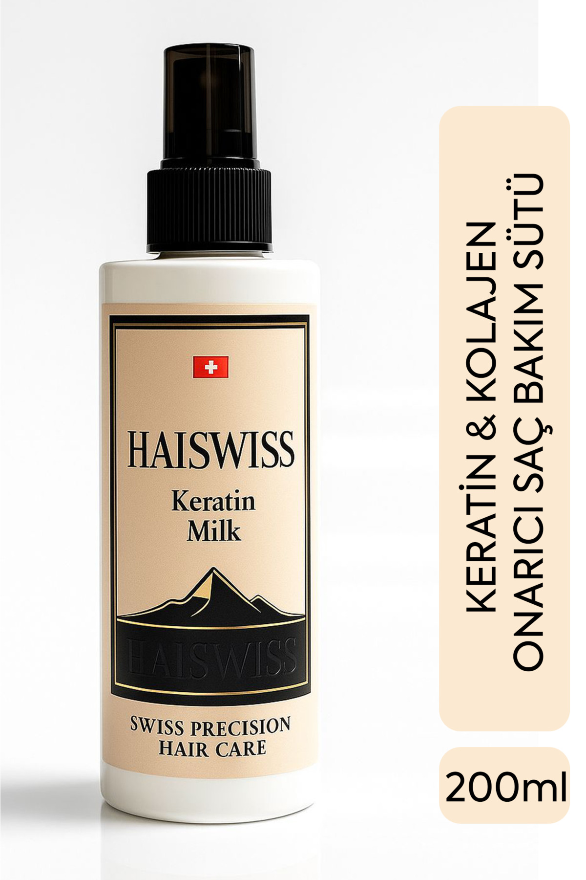 HAISWISS Keratin, Biotin ve Kafein İçeren, Kırılma Karşıtı, Isıya Dayanıklı Onarıcı Keratin Saç Sütü