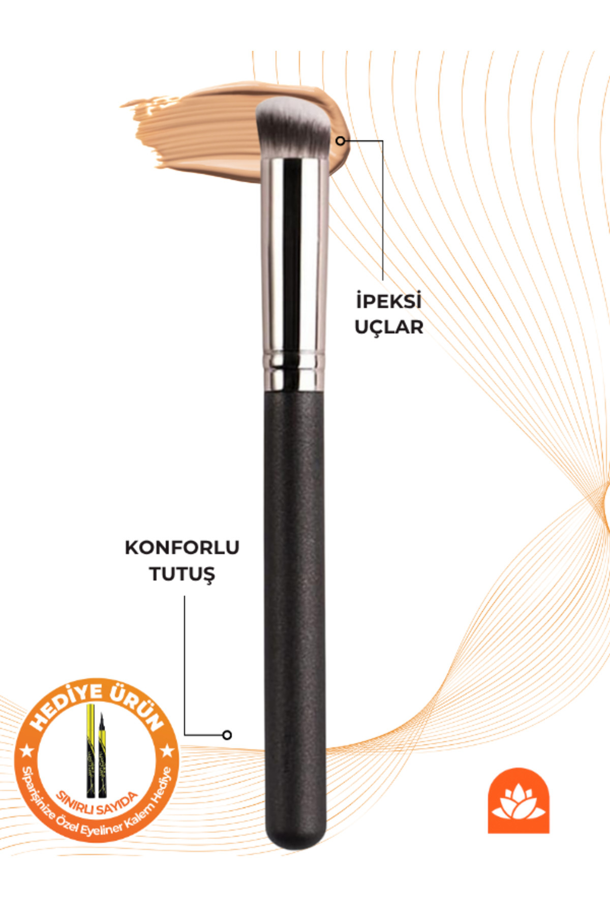 Güzellik Deposu Premium Kalite Açılı Kapatıcı, İnce Kontur Concealer Fırça Makyaj Fırçası