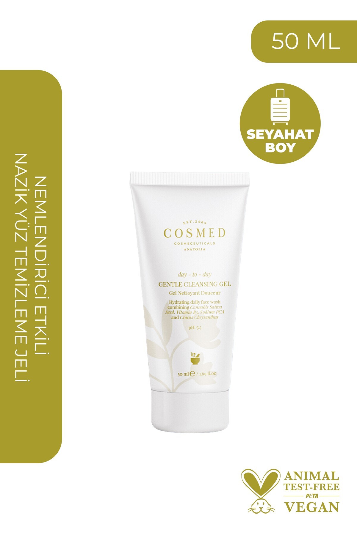 COSMED Nemlendirici Etkili Nazik Yüz Temizleme Jeli /Day-to-Day GENTLE CLEANSING GEL 50 ML