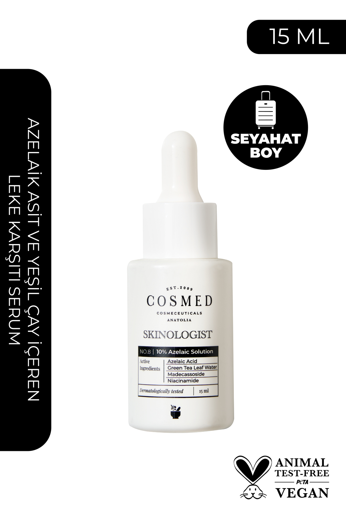 COSMED Azelaik Asit ve Yeşil Çay İçeren Leke Karşıtı Serum/Skinologist 10% AZELAIC SOLUTION 15ML