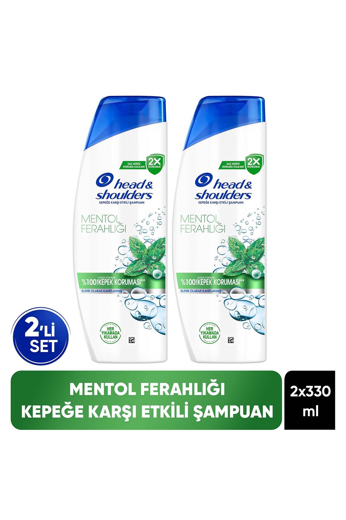 Head & Shoulders 2'si 1 Arada Mentol Ferahlığı Kepek Karşıtı Şampuan 330ml x 2 Adet