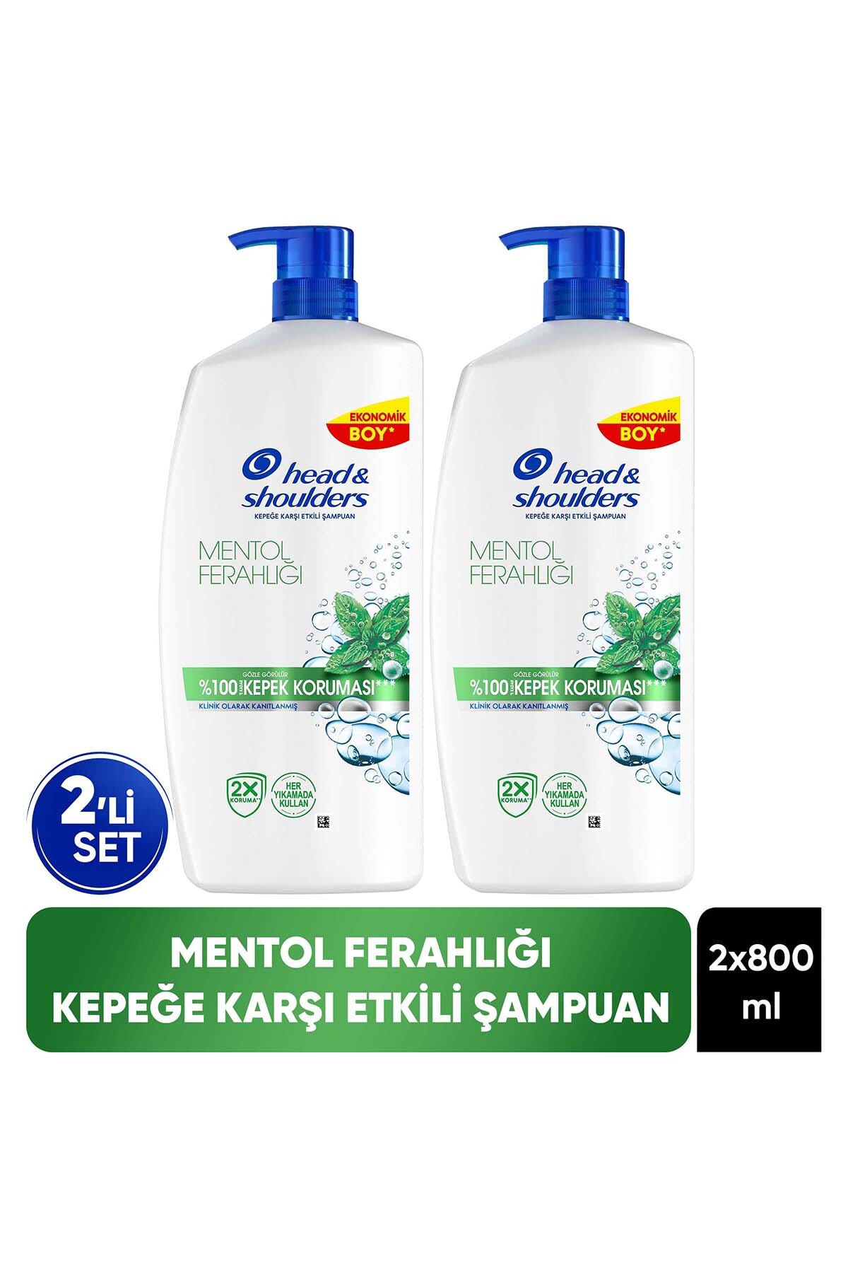 Head & Shoulders Mentol Ferahlığı Kepek Karşıtı Şampuan 800ml x 2 Adet