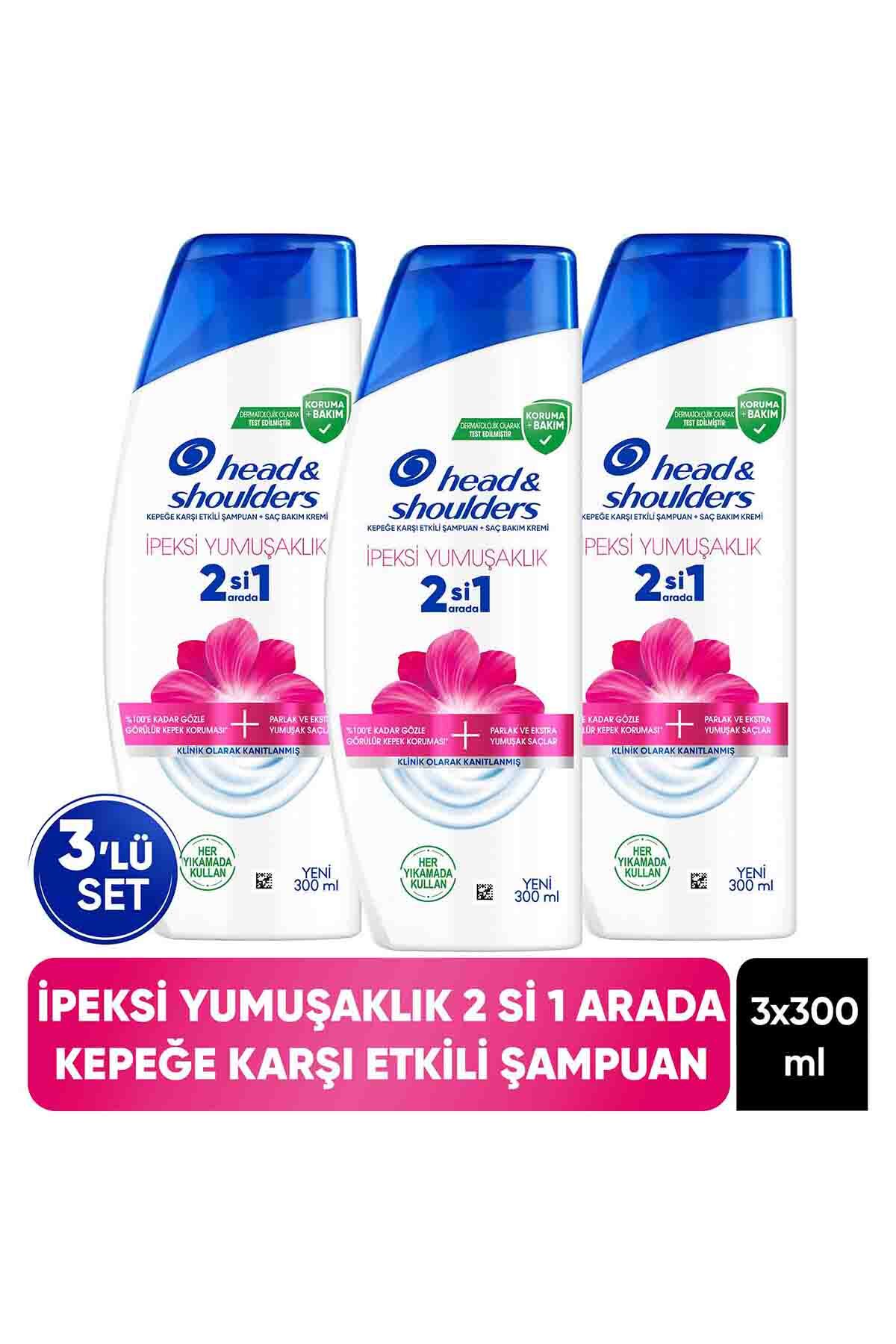Head & Shoulders 2'si 1 Arada İpeksi Yumuşaklık Kepek Karşıtı Şampuan 300ml x 3 Adet