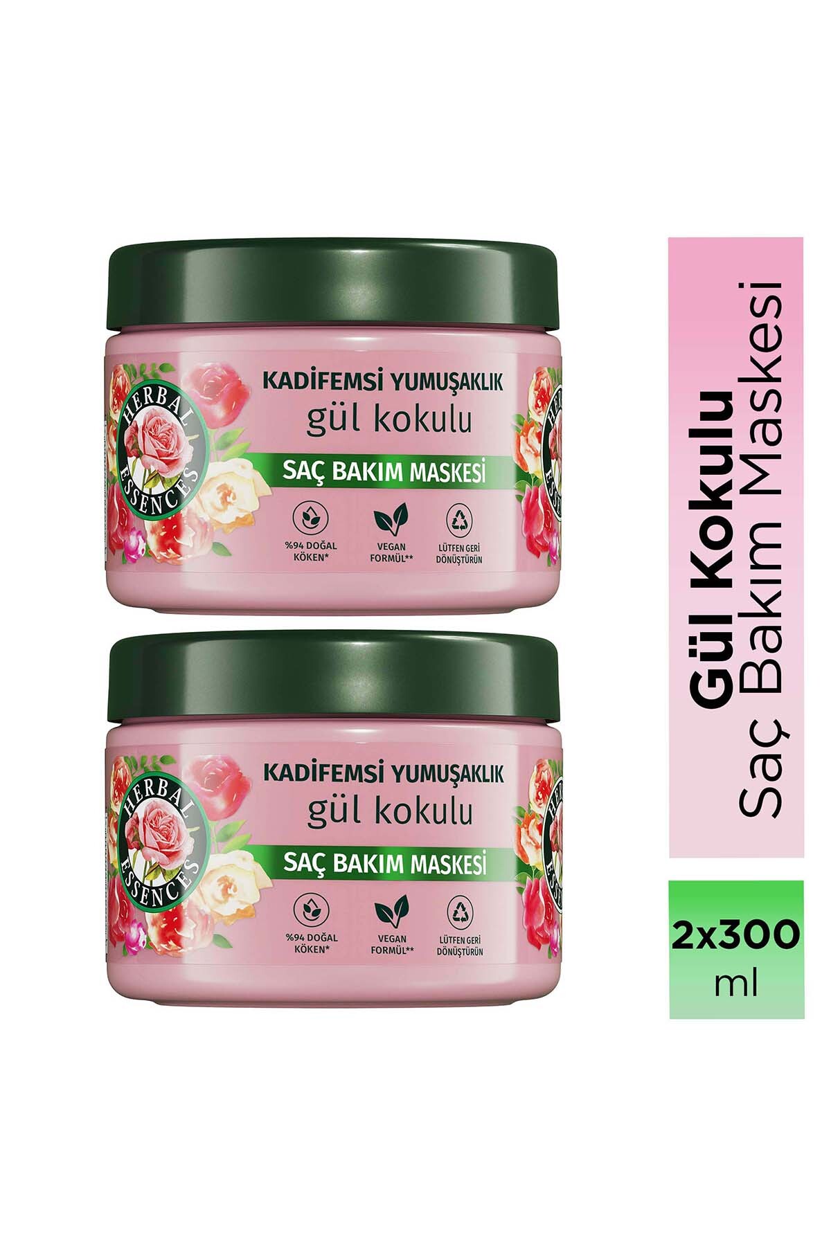 Herbal Essences Kadifemsi Yumuşaklık Gül Kokulu Saç Bakım Maskesi 300ml x 2 Adet