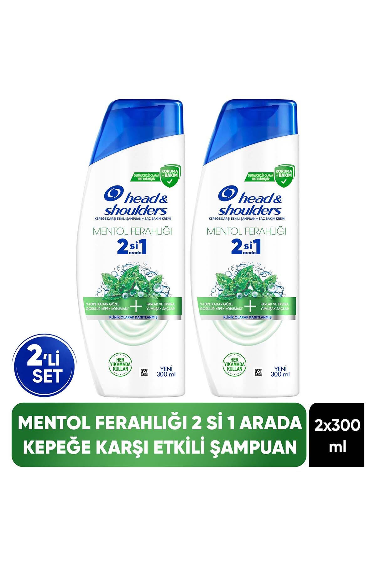 Head & Shoulders Mentol Ferahlığı Kepek Karşıtı Şampuan 300ml x 2 Adet