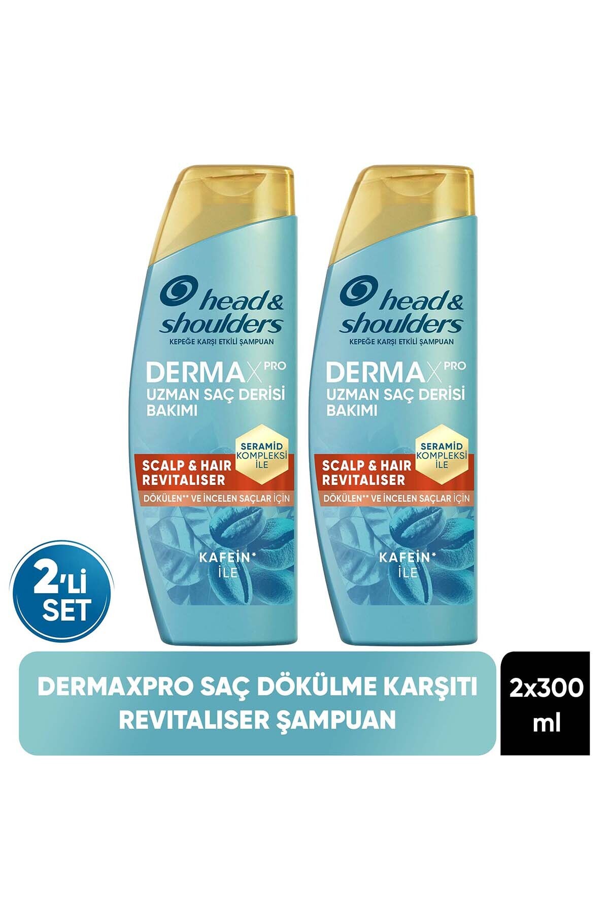 Head & Shoulders DermaXPRO Scalp & Hair Revitaliser Dökülme ve Kepek Karşıtı Şampuan Kafein ve Seramid ile 300ml x 2