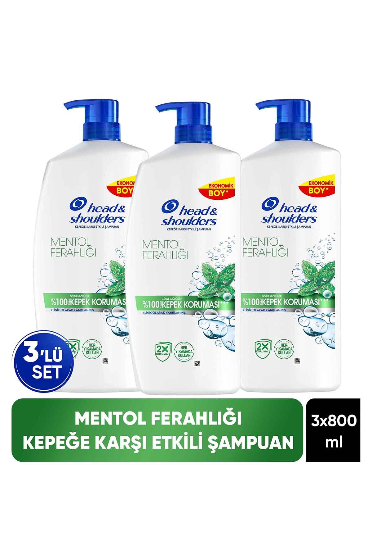 Head & Shoulders Mentol Ferahlığı Kepek Karşıtı Şampuan 800ml x 3 Adet