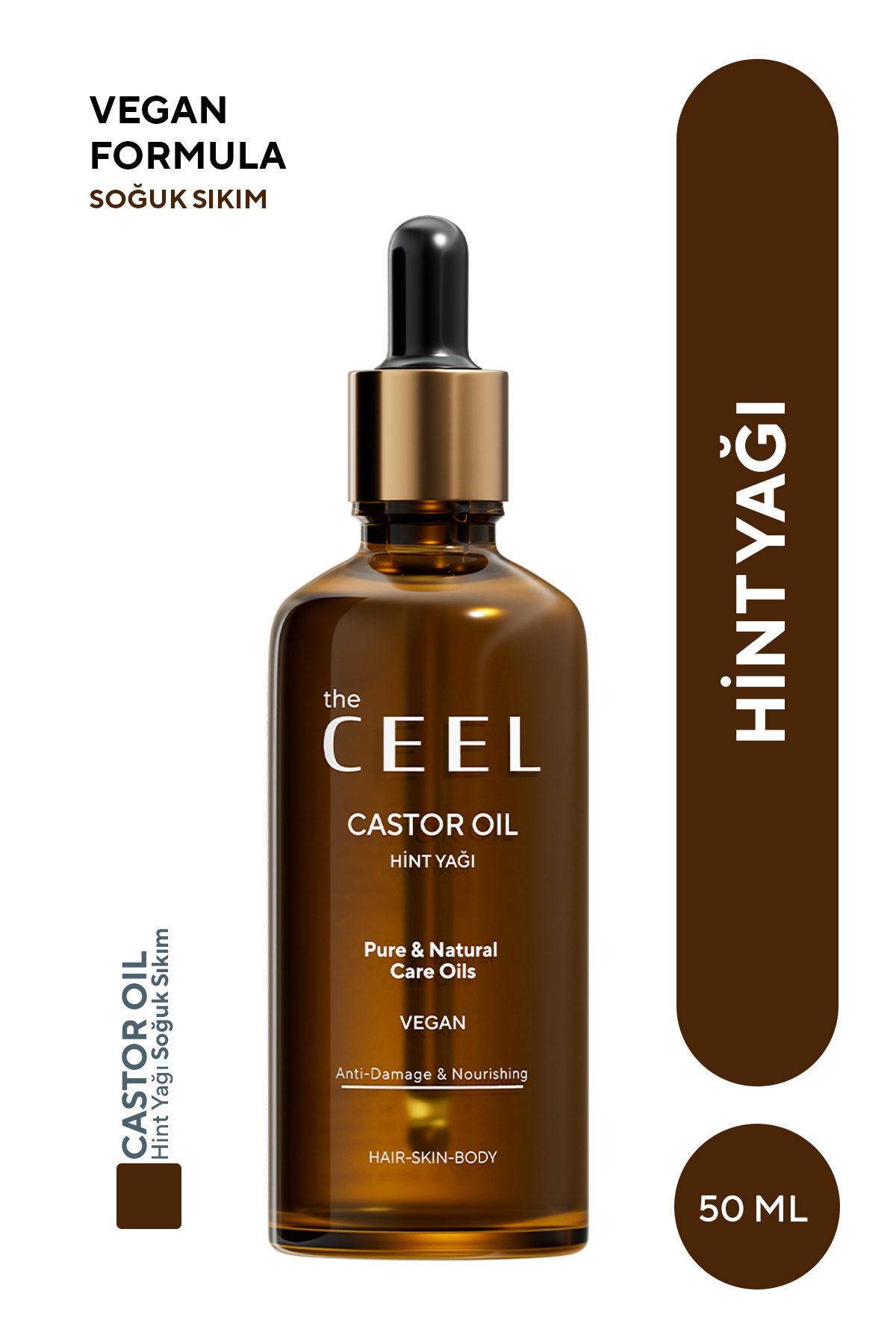 The Ceel Saf Hint Yağı Castor Oil Soğuk Sıkım 50 ml