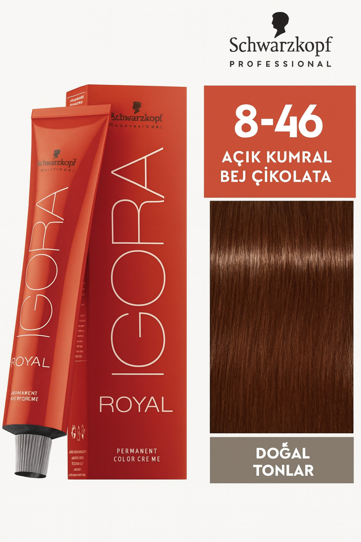 Igora Royal 8-46 Açık Kumral-bej Çikolata Yeni Ambalaj Kırmızı Kutuda
