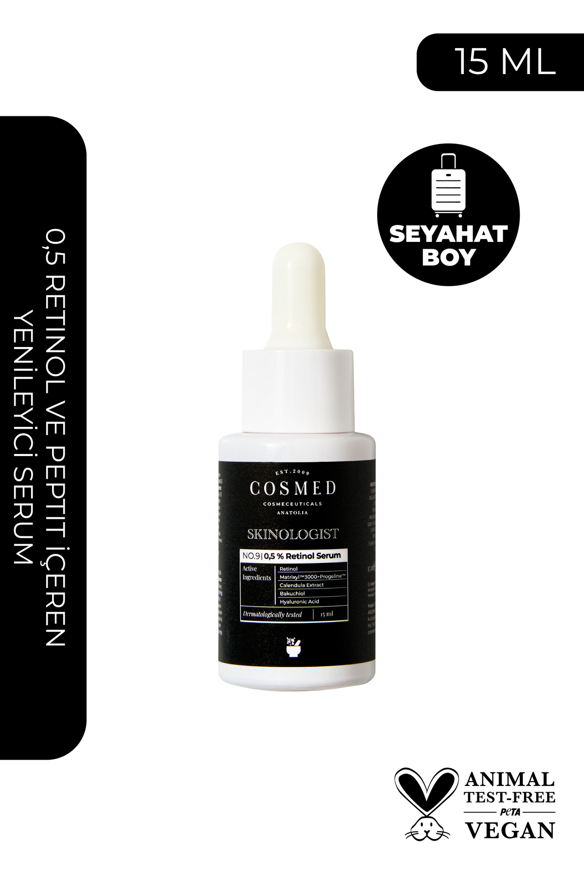 COSMED %0.5 Retinol ve Peptit İçeren Yenileyici Serum/Skinologist %0.5 RETINOL SERUM 15 ML