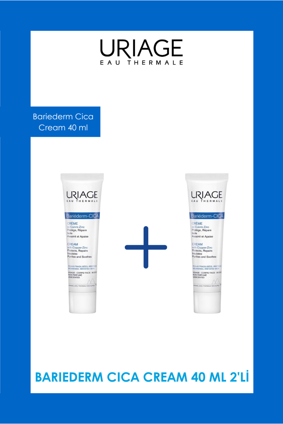 Uriage Bariederm Cica Cream 40 ml 2'li Onarıcı Bakım Seti