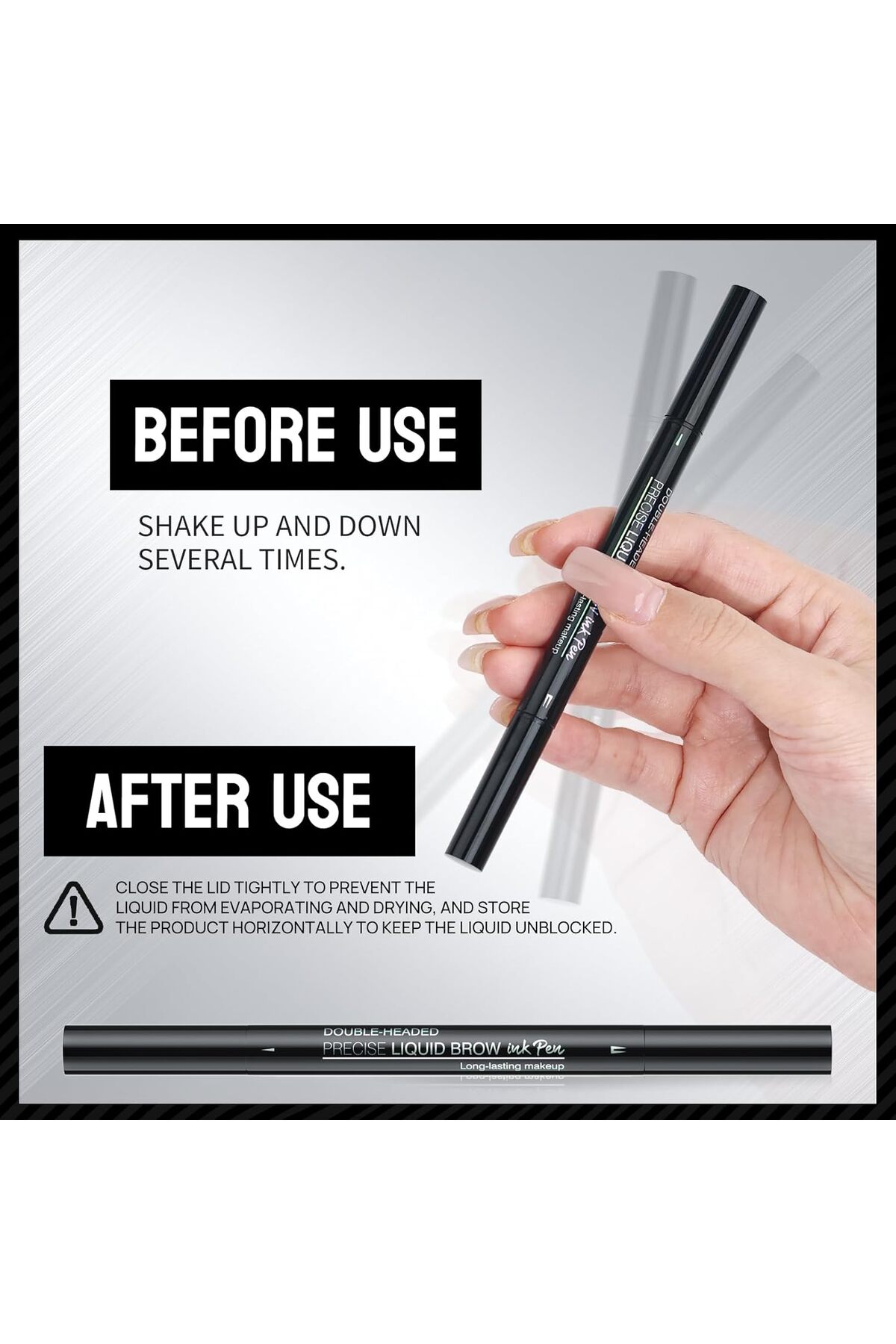 Pastelya Suya Dayanıklı Çatal Uçlu Kaş Kalemi – 2’si 1 Arada Krem Microblading Etkili Eyeliner & Kaş Kalemi 3