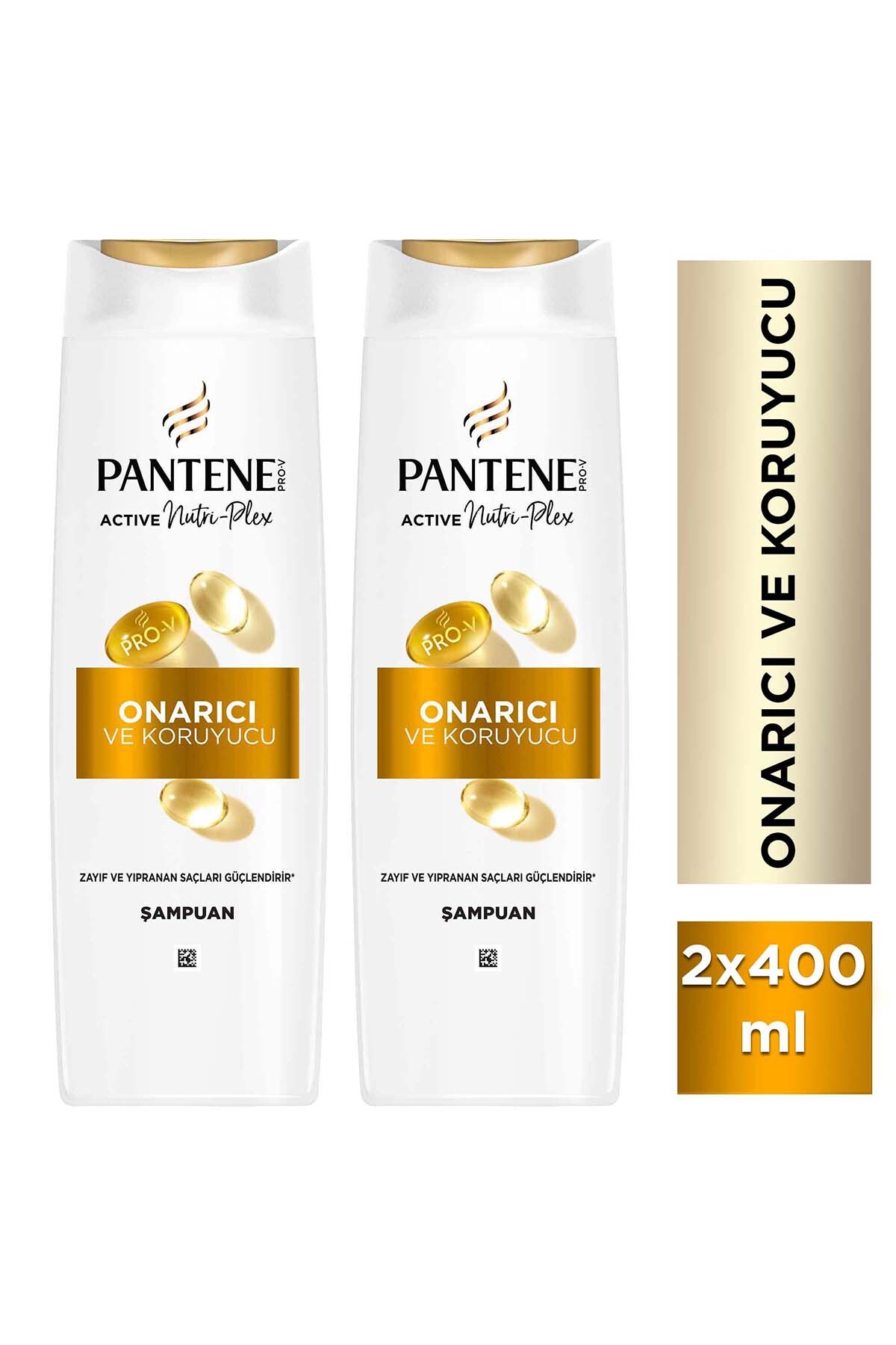 Pantene Active Nutri-Plex Onarıcı & Koruyucu Şampuan 400ml Yıpranmış Saçlar için x 2 Adet