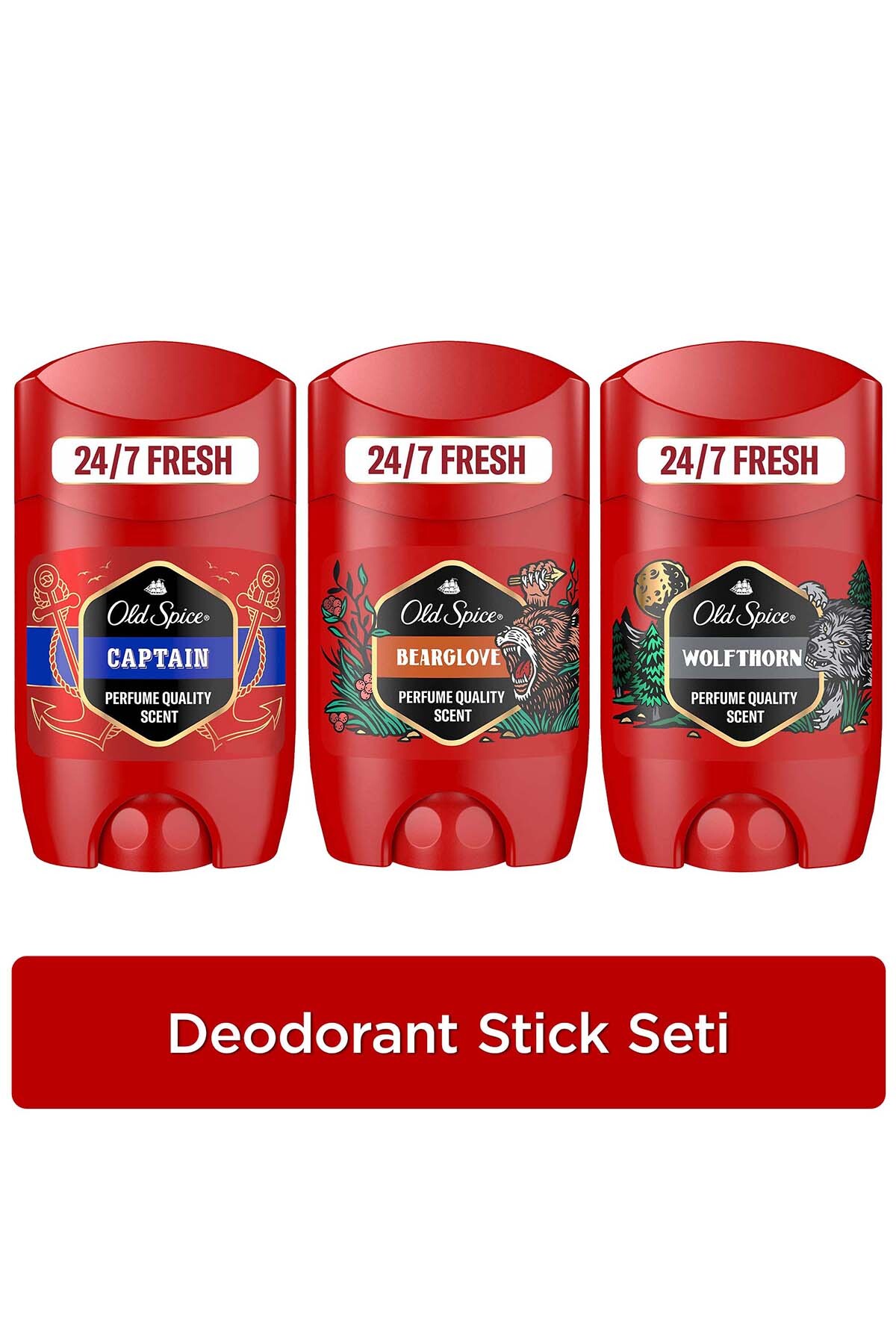 Old Spice Erkek Deodorant Stick Seti: Captain 50 ml, Wolfthorn 50 ml, Bearglove 50ml